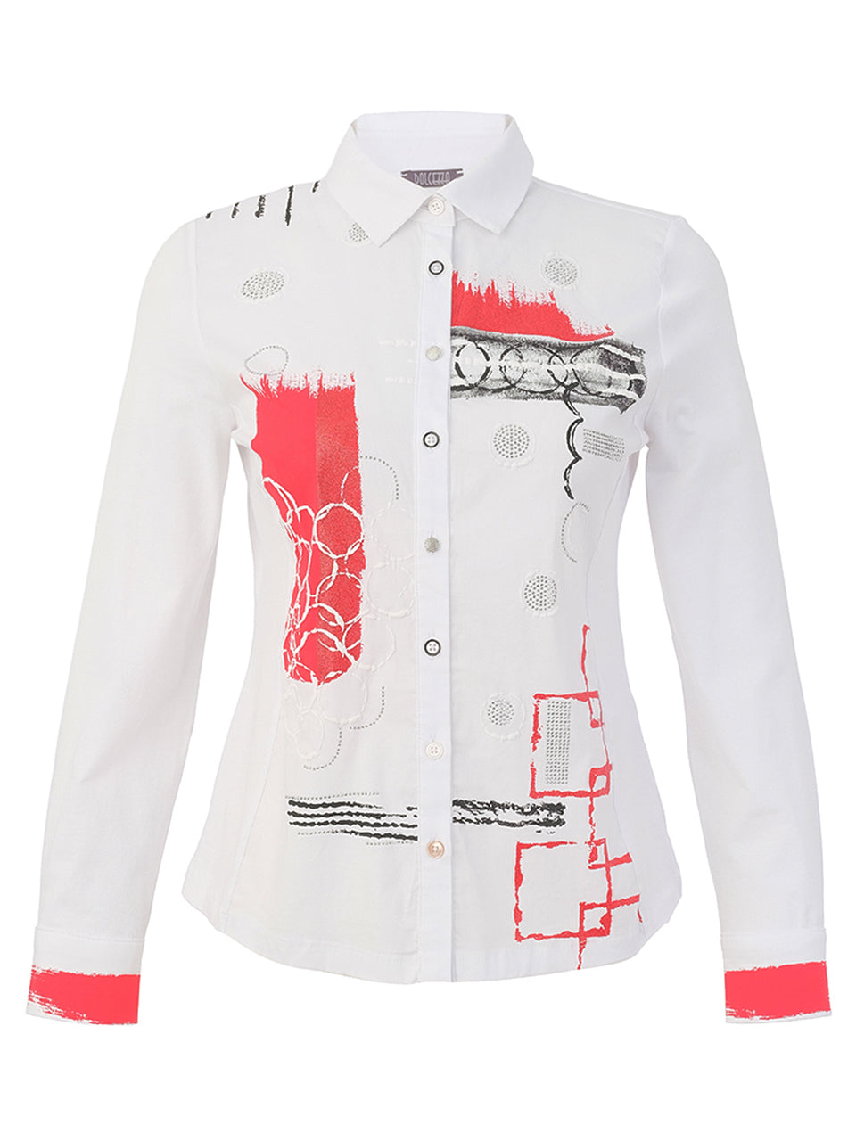 White Geo Stripes Shirt - 76262