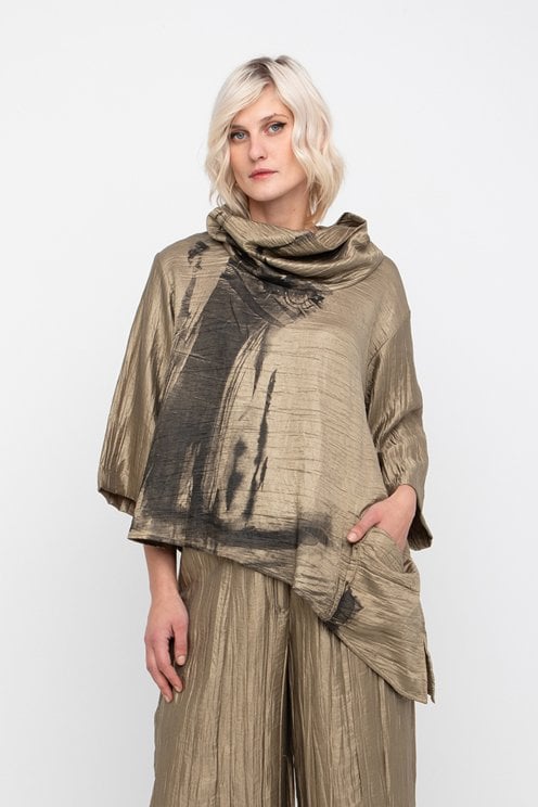 Gold Cowl Neck Top - 7766008