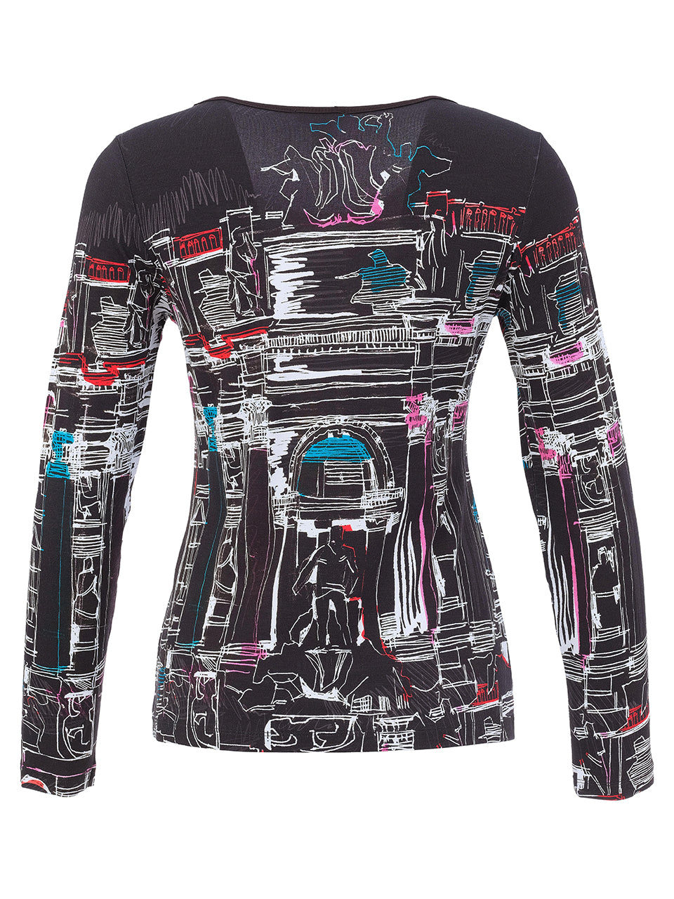 Trevi Black & Multi Print Top - 76640