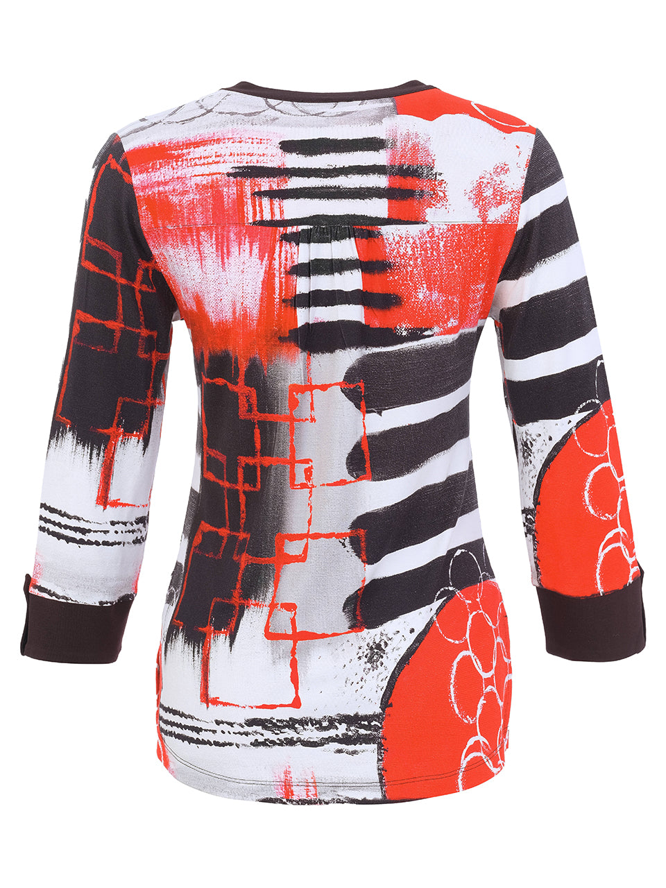 Geo Stripes Black & Red Top - 76691