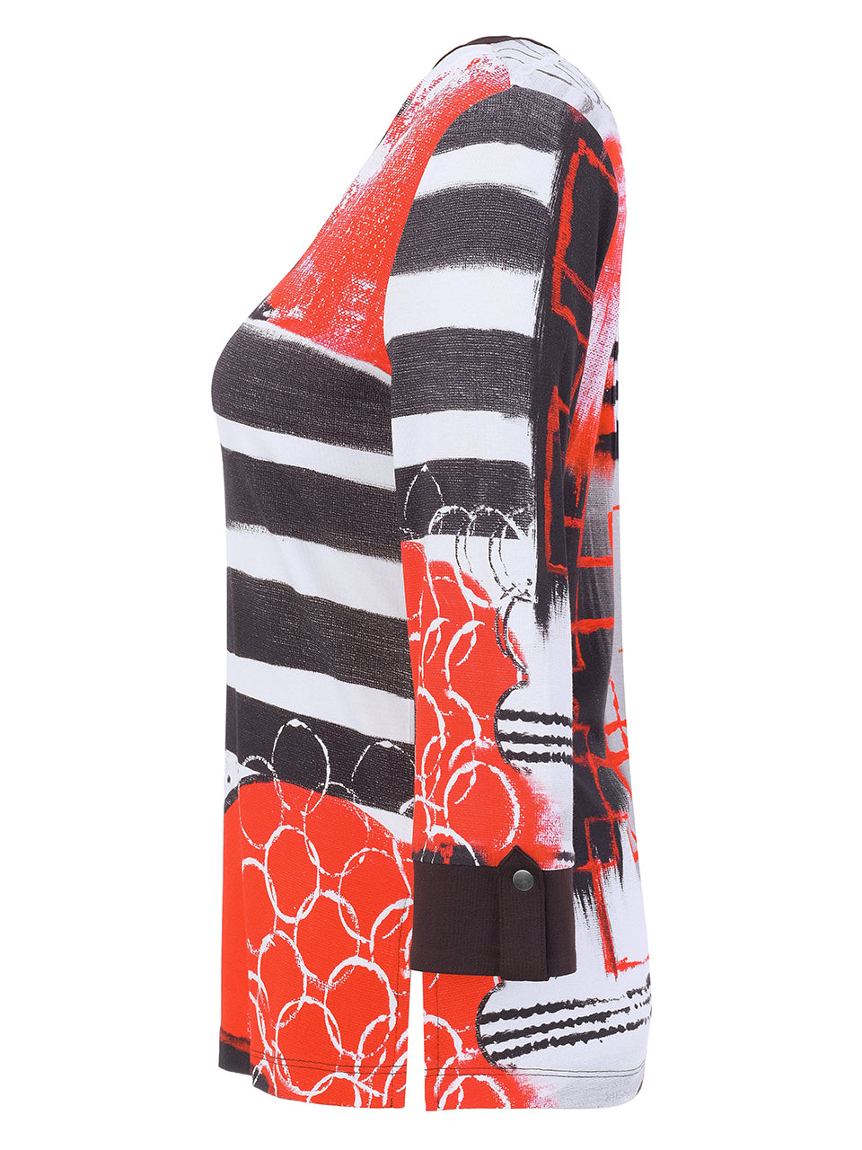 Geo Stripes Black & Red Top - 76691