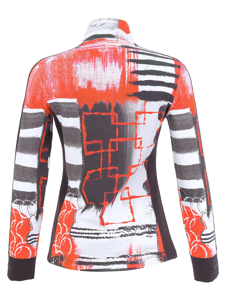 Geo Stripes Black & Red Zip Jacket - 76696