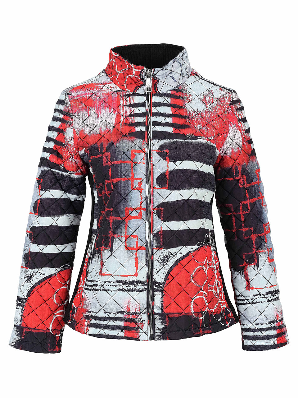 Geo Stripes Black & Red Jacket - 76811