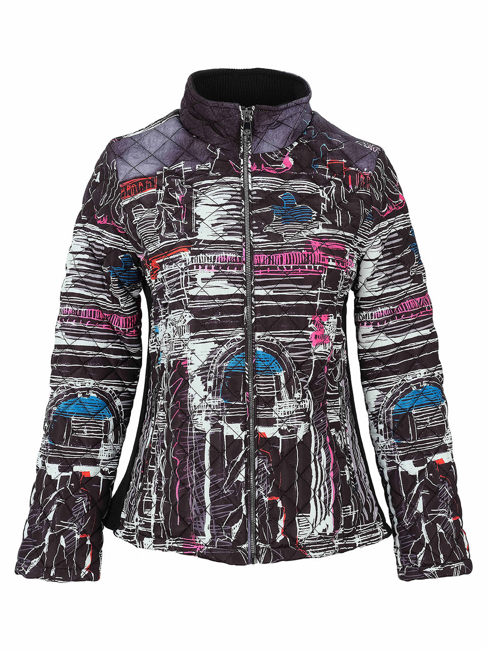 Trevi Black & Multi Print Jacket - 76812