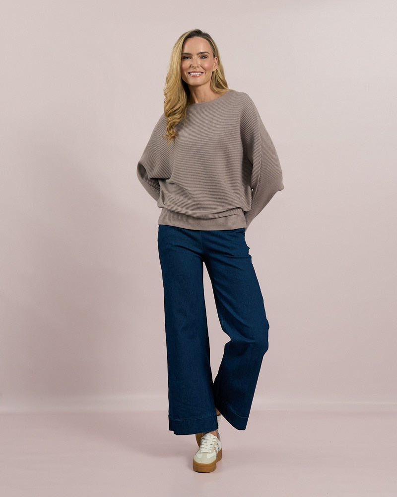 Taupe Batwing Sweater - 7725