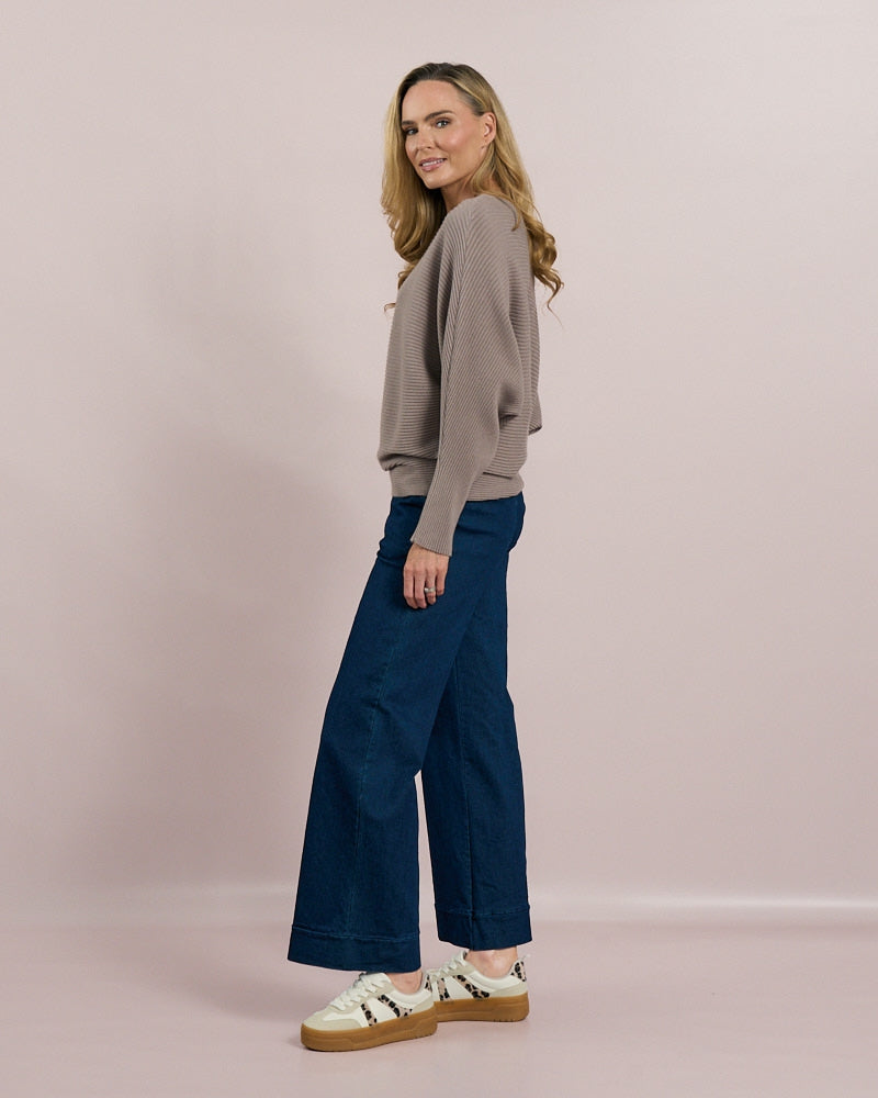 Taupe Batwing Sweater - 7725