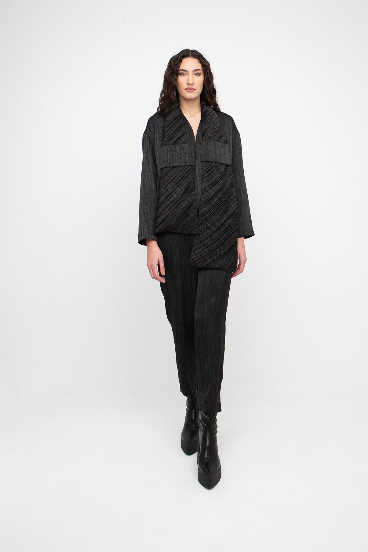 Black Cardigan Jacket - 777037