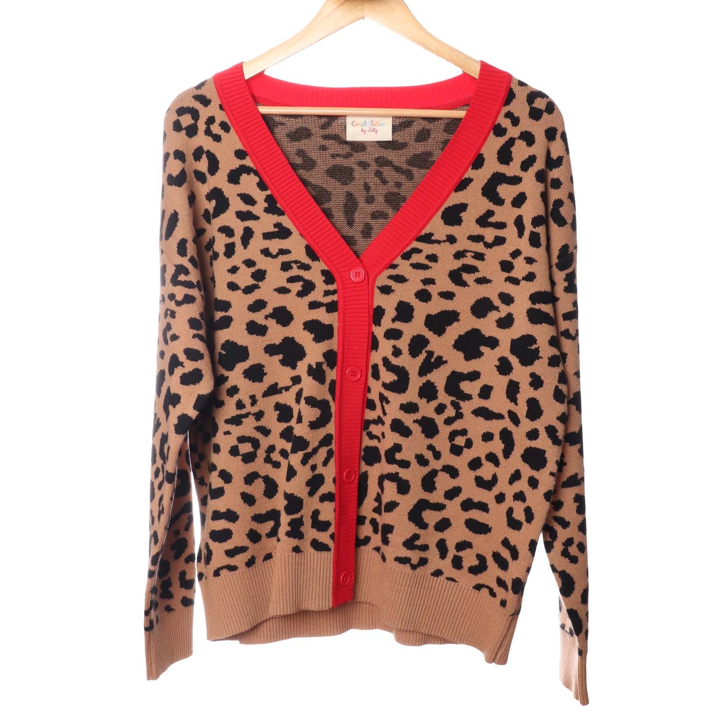 Taupe Animal Print Cardigan - 8003429