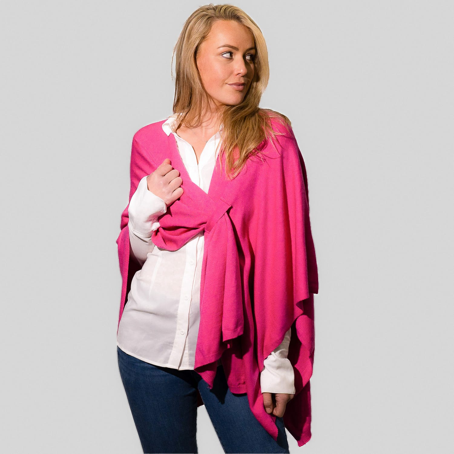 Hot Pink Pull Through Poncho - 8003609