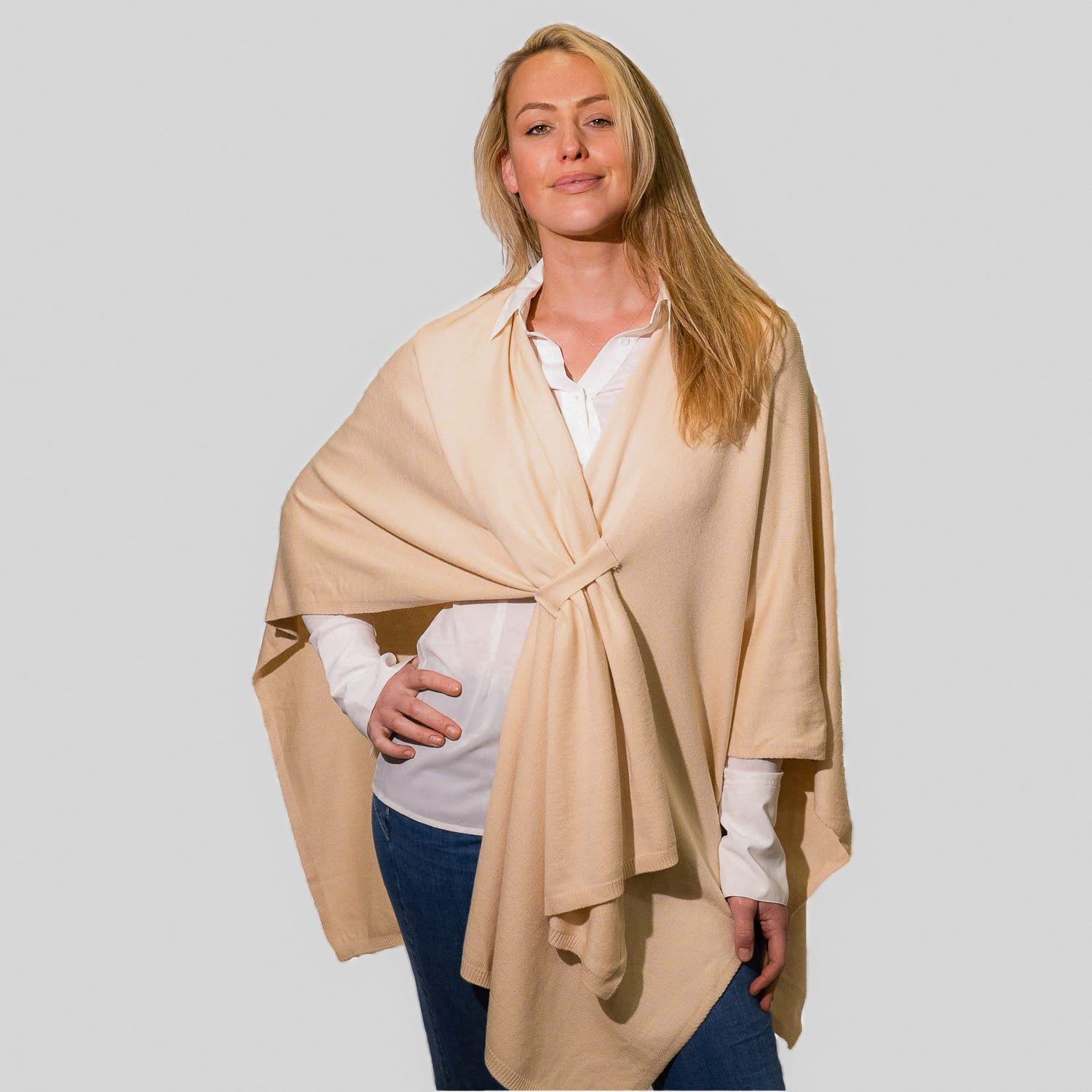 Taupe Pull Through Poncho - 8003629