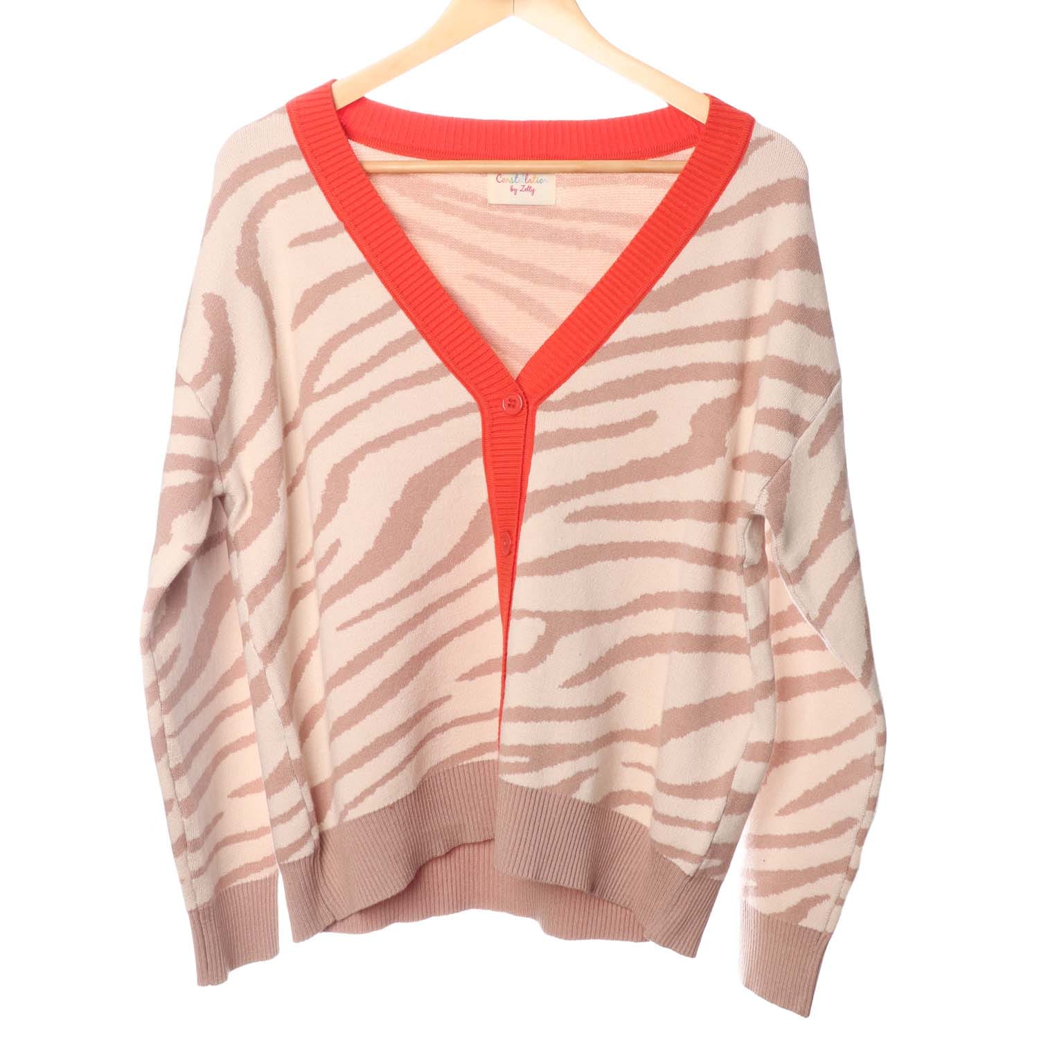 Cream Zebra Cardigan - 8003715