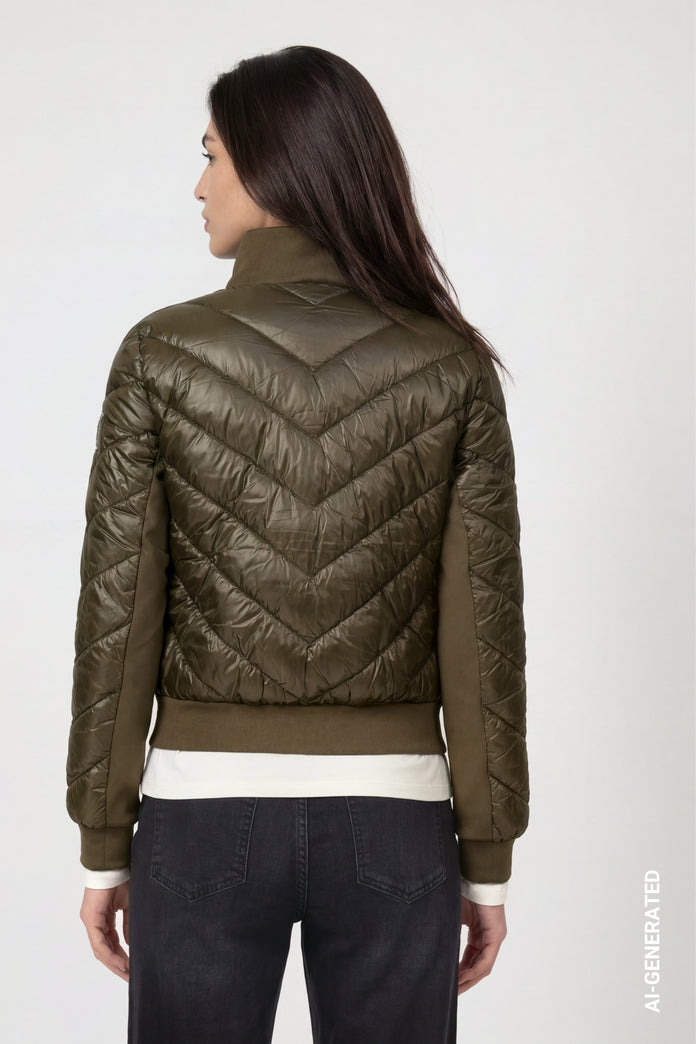 Olive Quilted Jacket - 809755