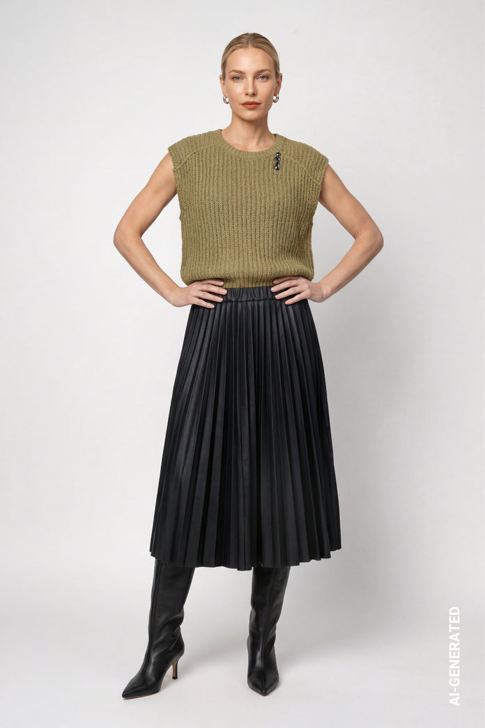 Black Pleated Skirt - 809763