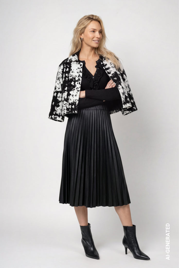Black Print Jacquard Jacket - 809934