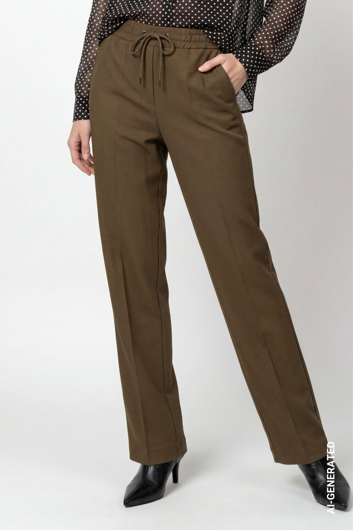 Olive Drawstring Trousers - 810037