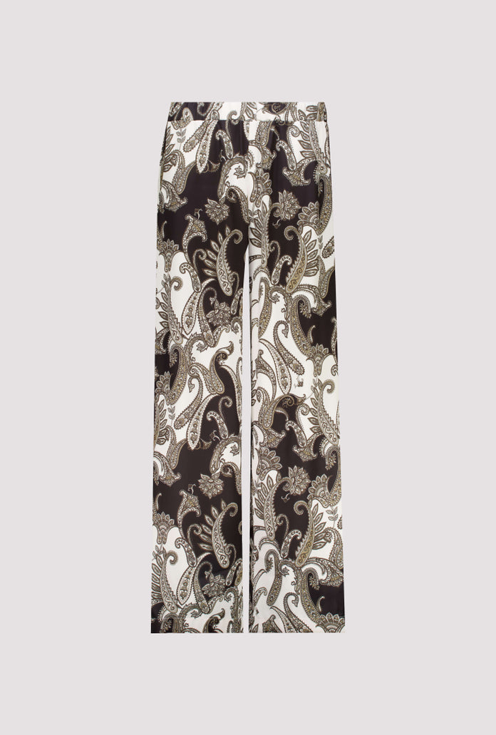 Black Paisley Print Trousers - 810118