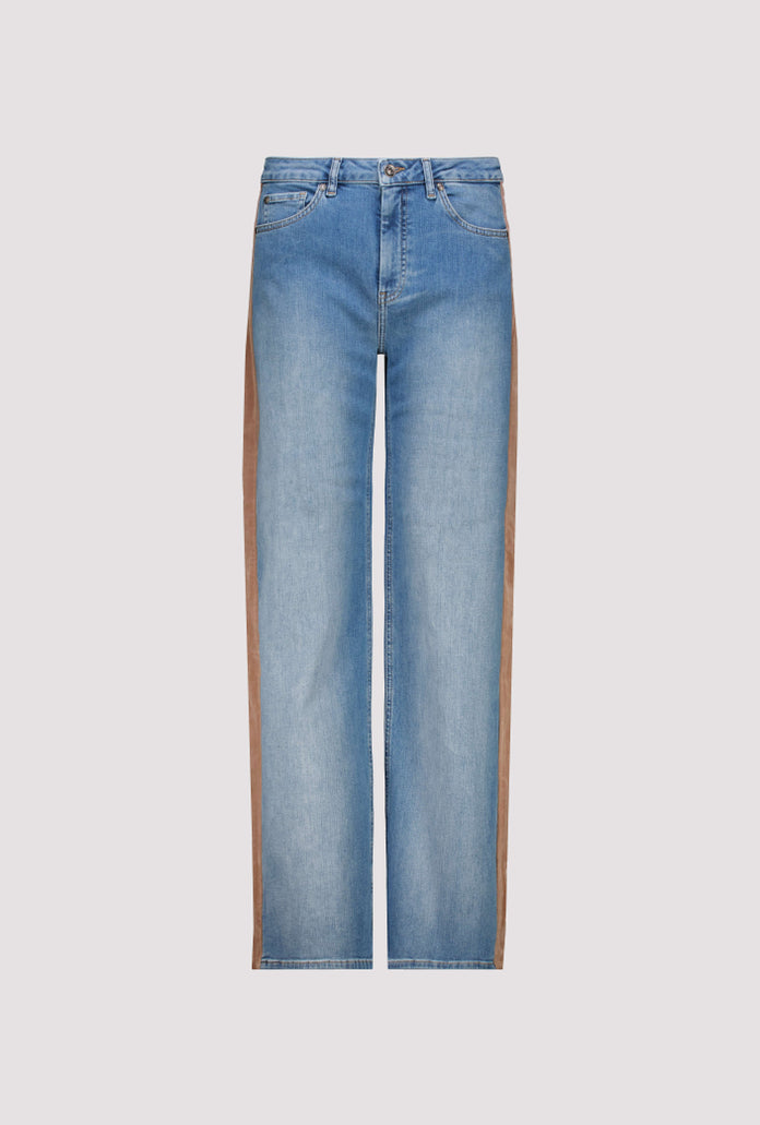 Velvet Trim Blue Jeans - 810128