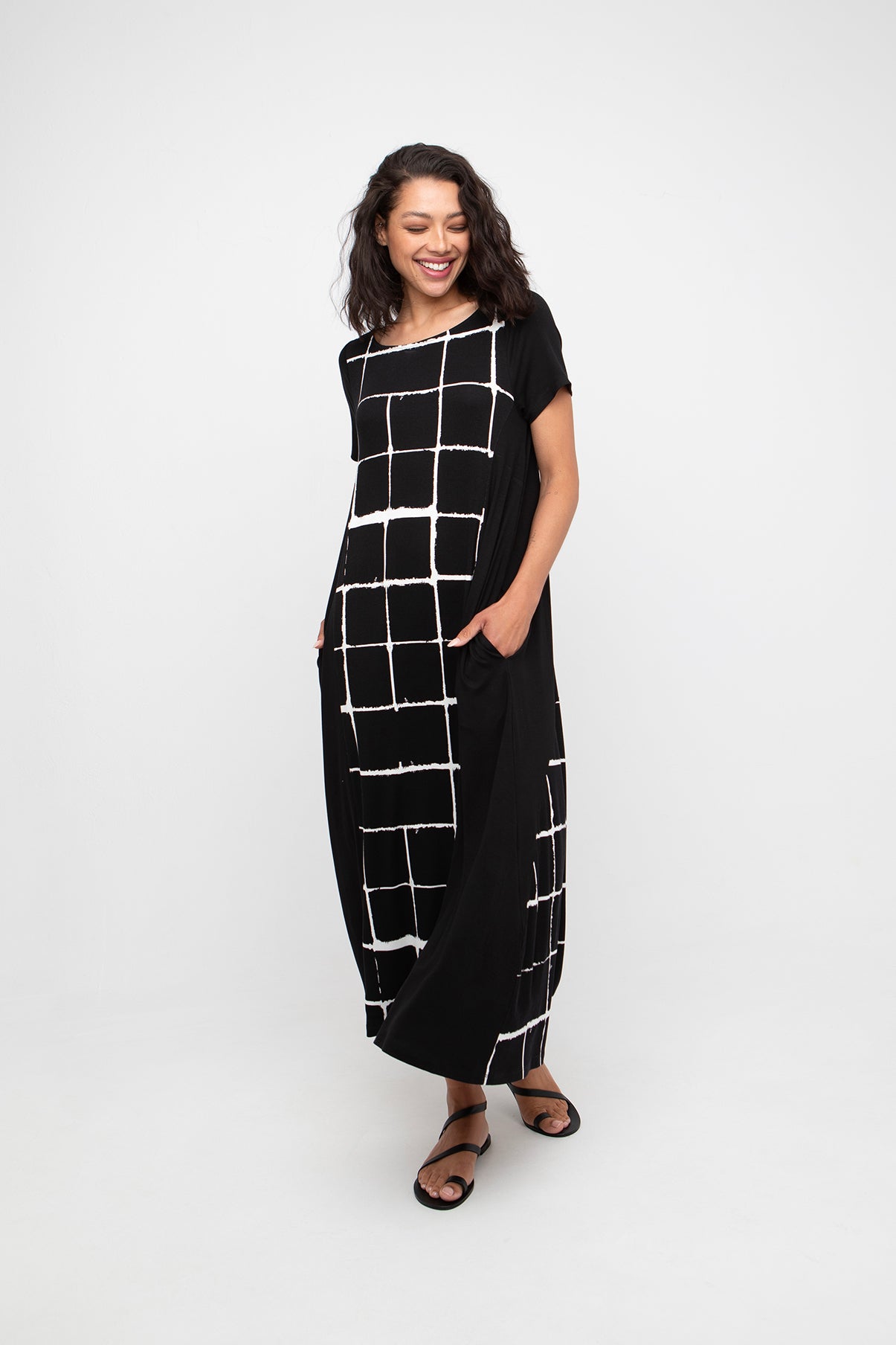 Black & White Chess Dress - 860054