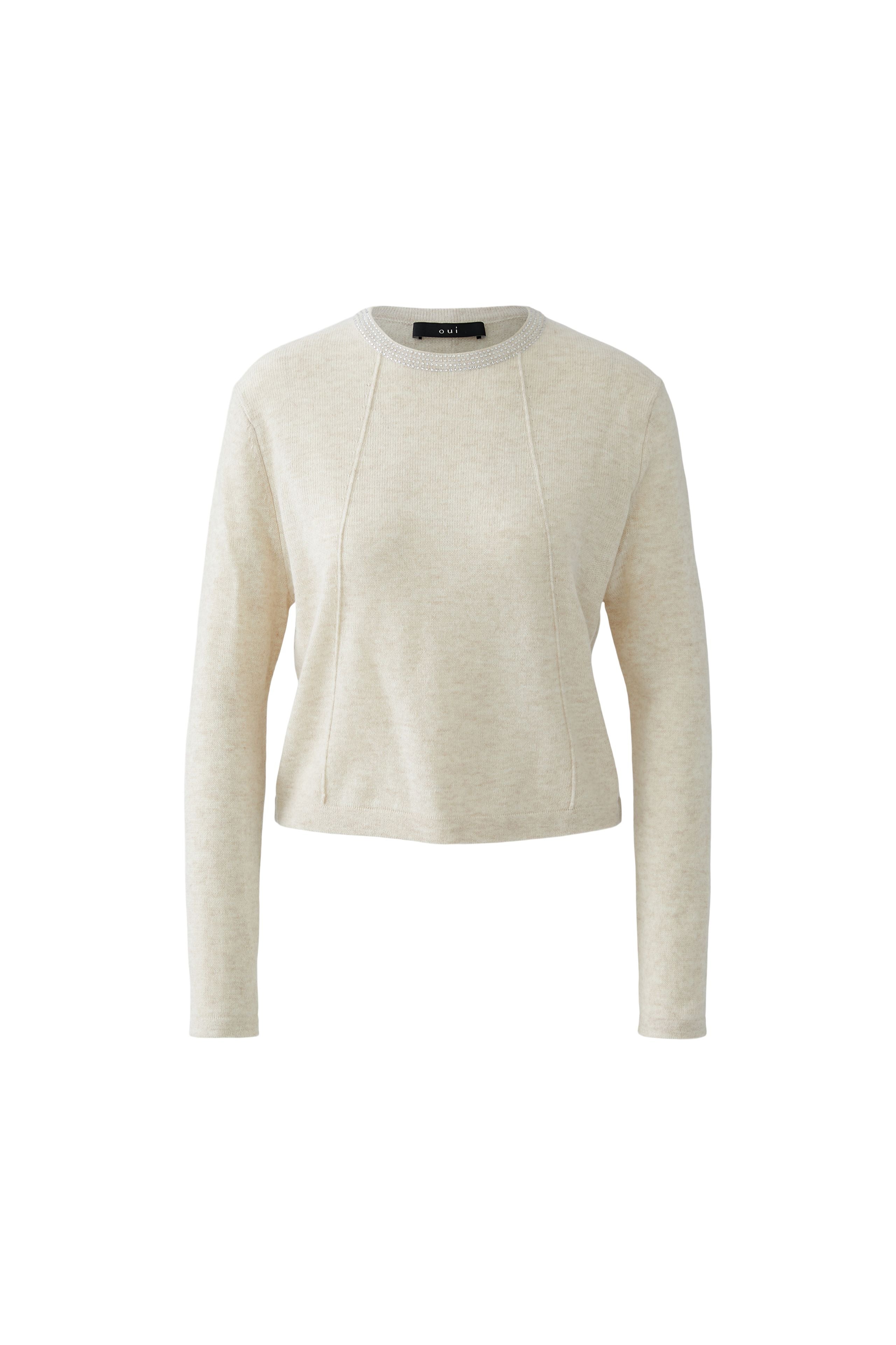 Off White Melange Sweater - 86044