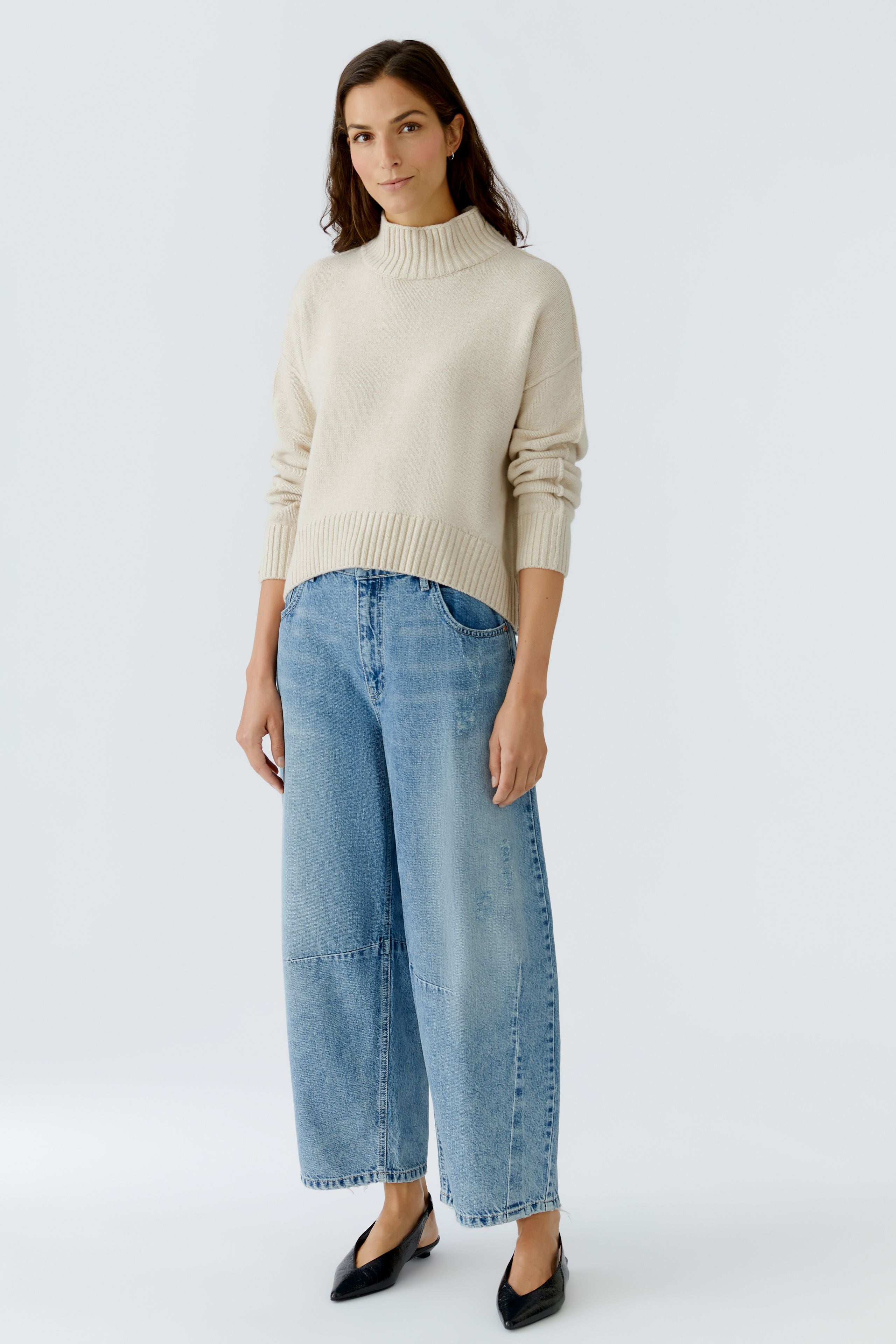 Off White Funnel Neck Jumper - 86084