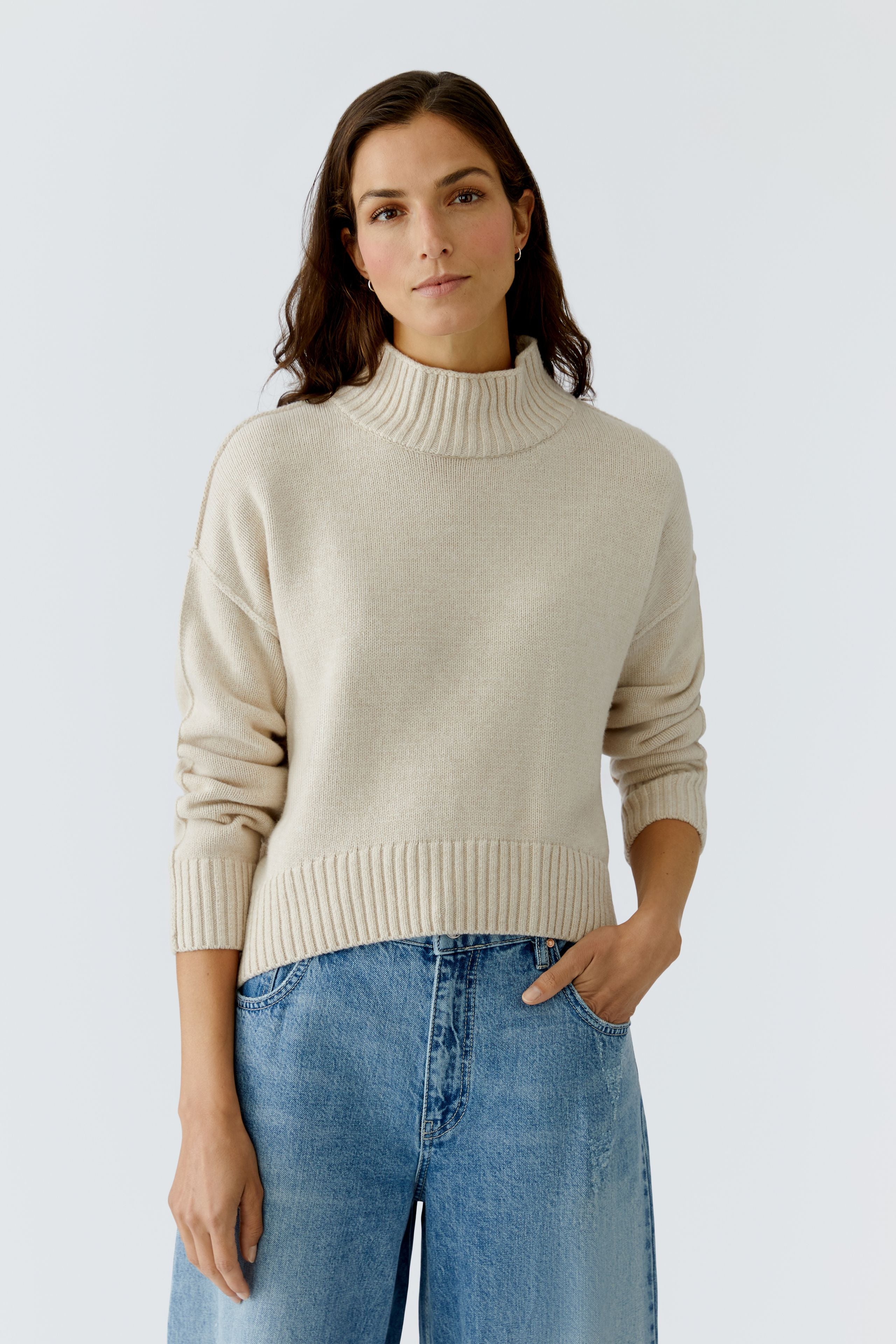 Off White Funnel Neck Jumper - 86084