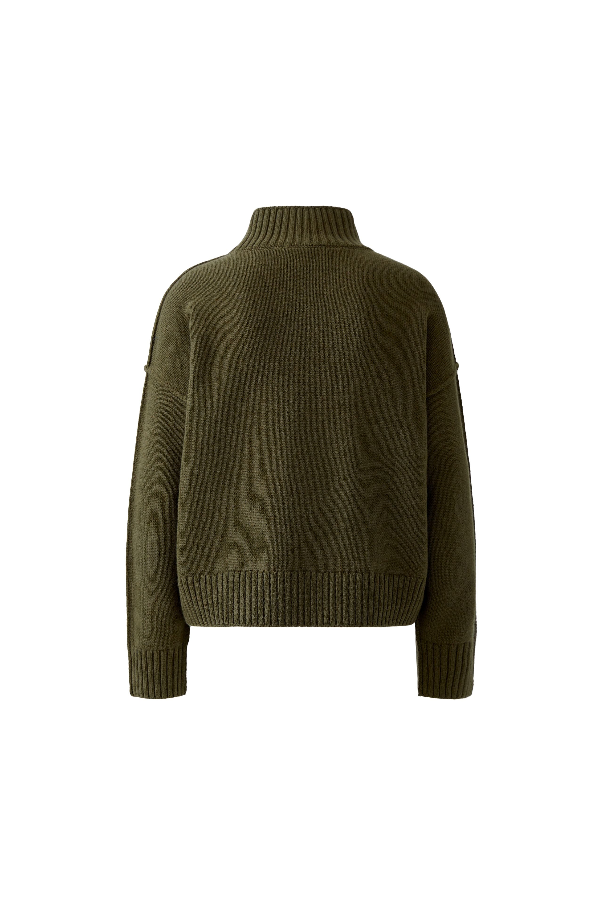 Khaki Funnel Neck Jumper - 86084