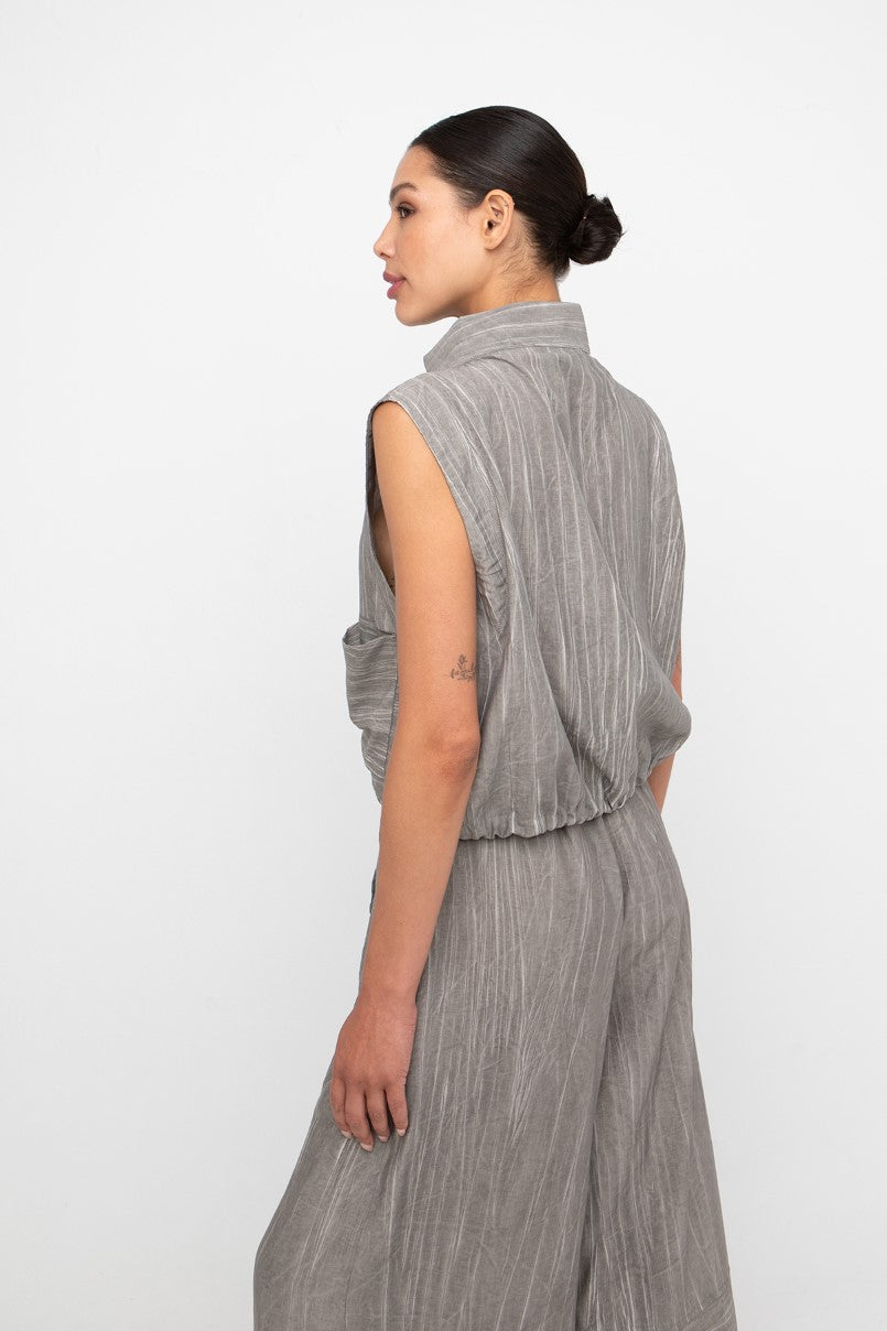 Taupe Sleeveless Shirt - 860924