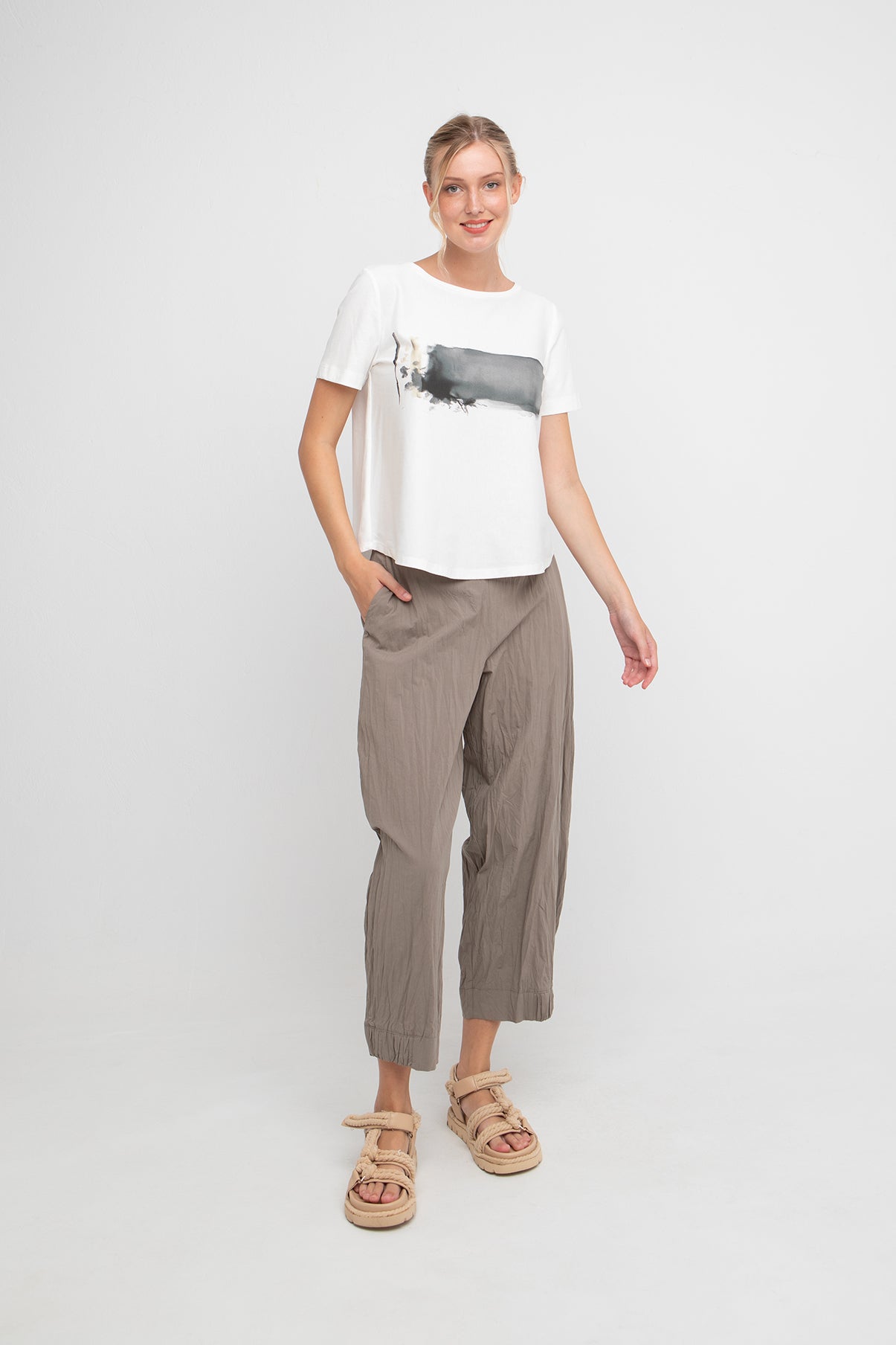 Charcoal Front Print T-Shirt - 860954