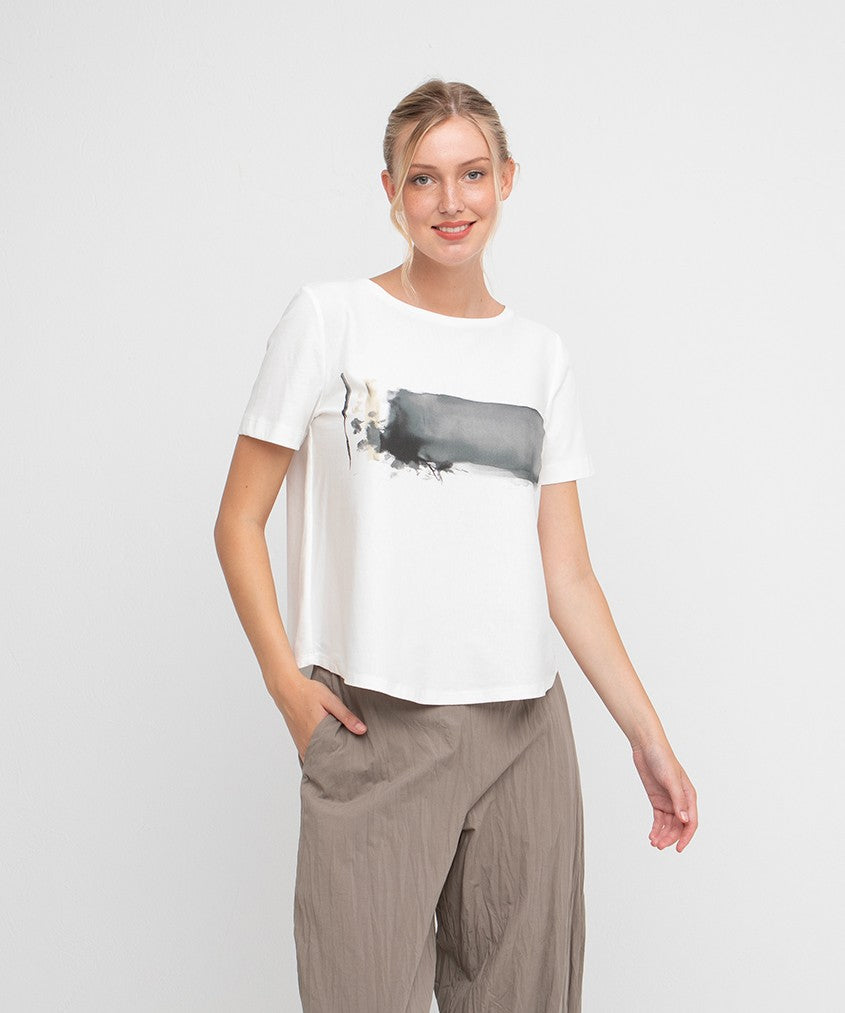 Charcoal Front Print T-Shirt - 860954