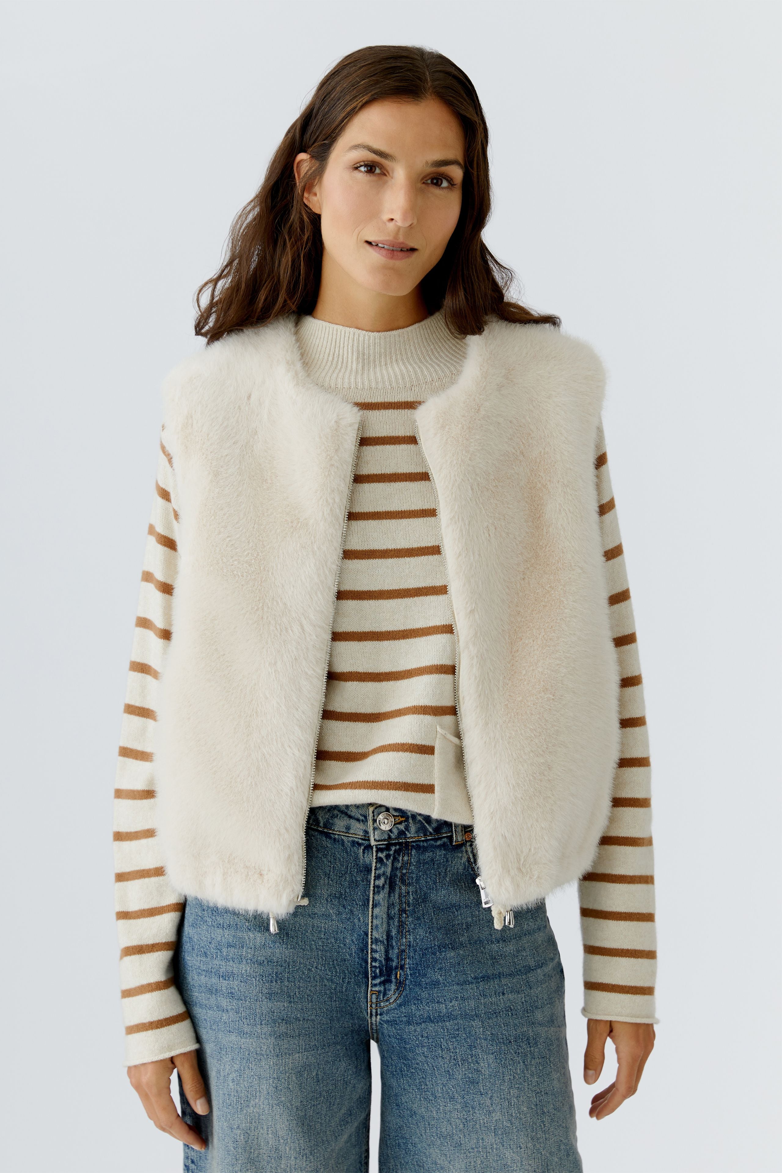 Whitecap Grey Faux Fur Gilet - 86159