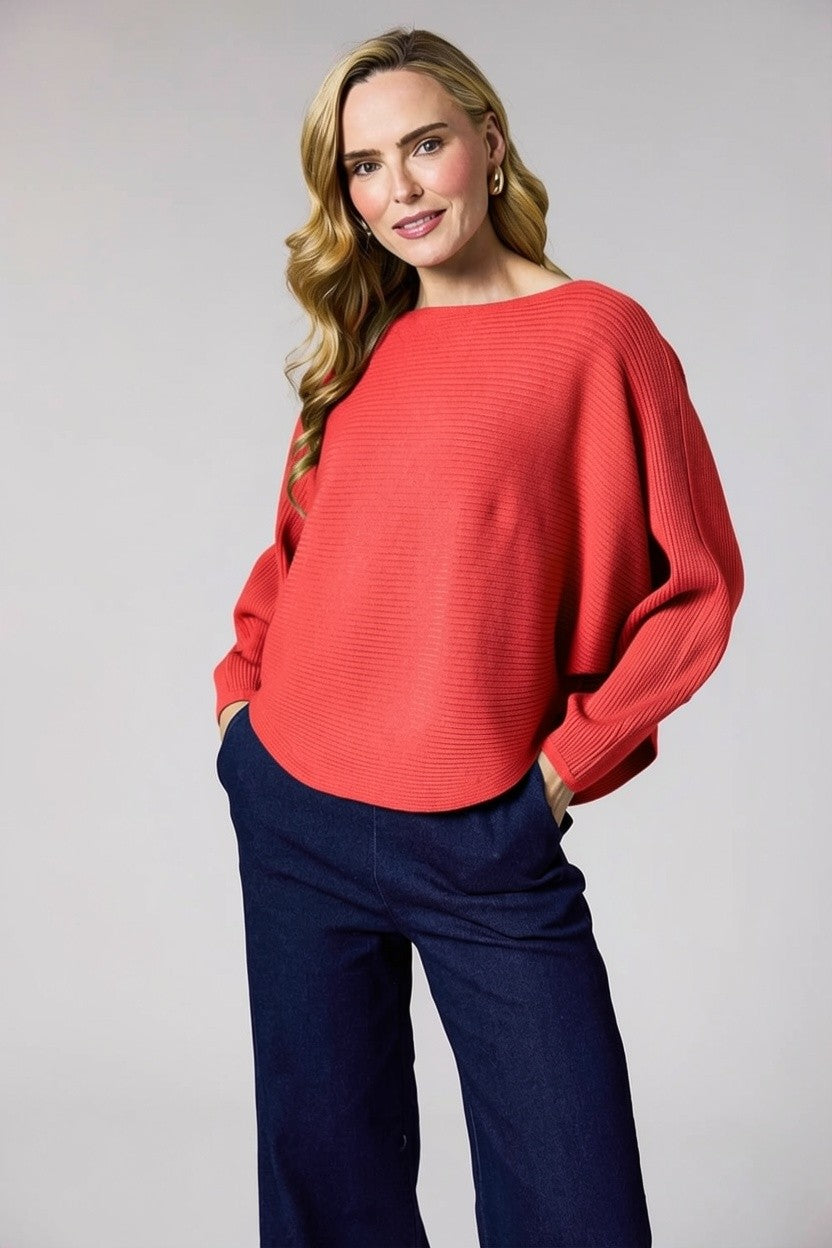 Red Batwing Sweater - 8948
