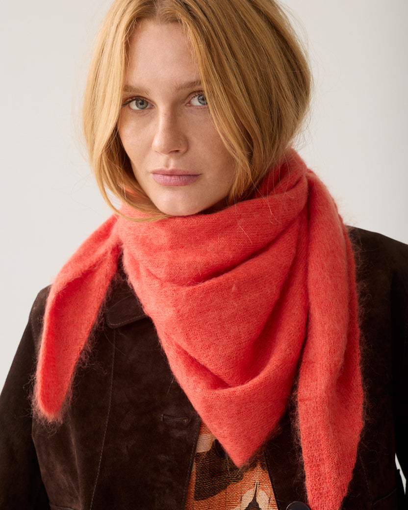 Goji Berry Triangle Scarf - 8s112