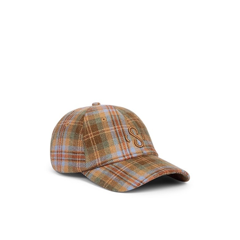 Dark Amber Check Cap - 8s1124