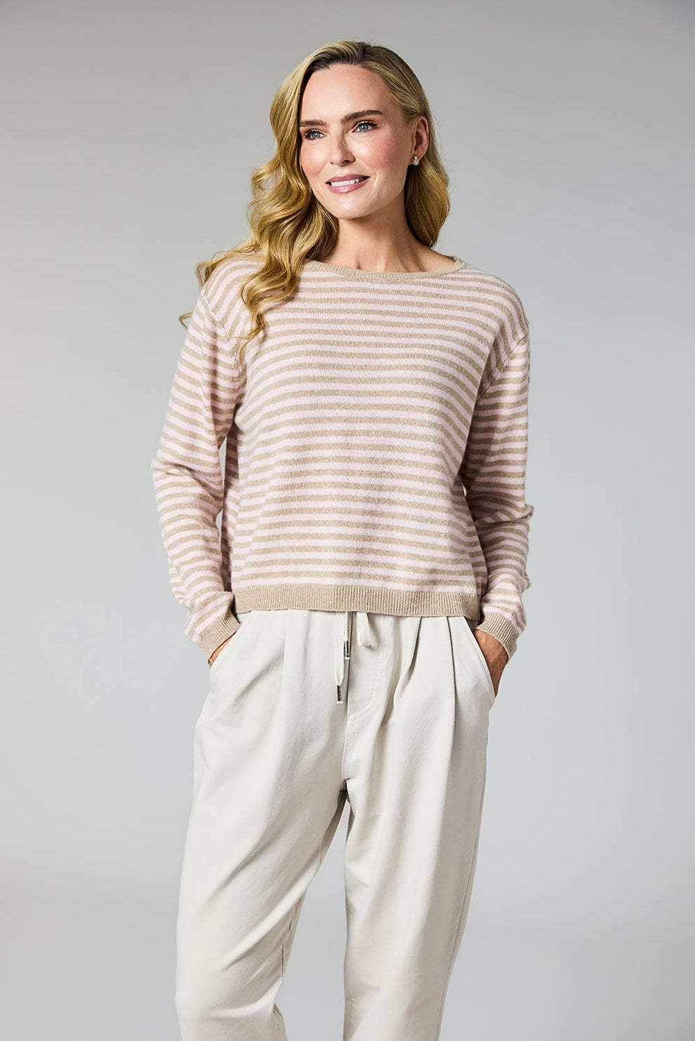 Pink Striped Knit - 91011