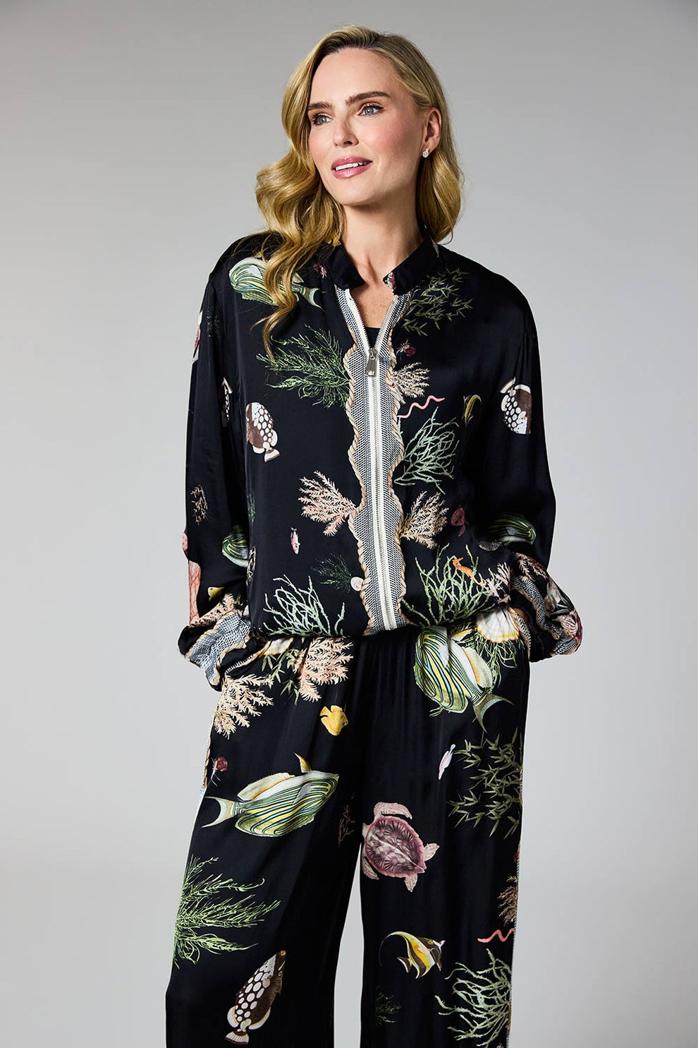 Black Fish Bomber Jacket - 9160