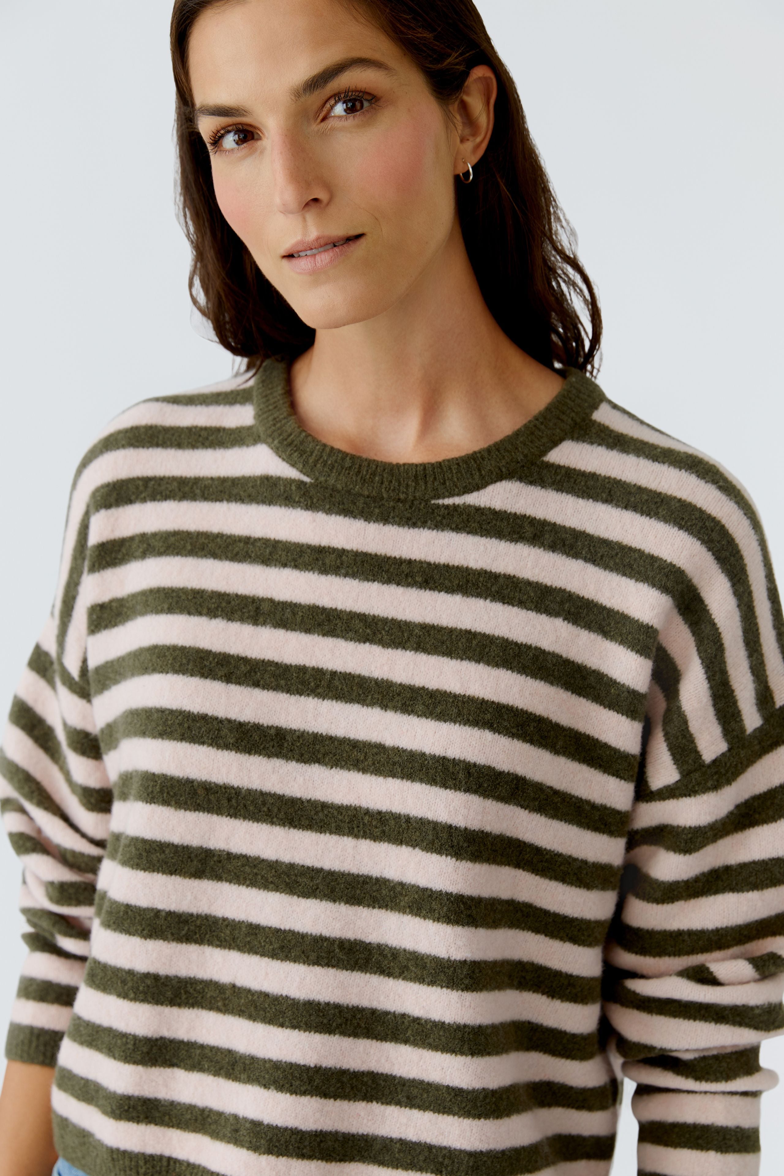 Rose & Khaki Stripe Sweater - 92275