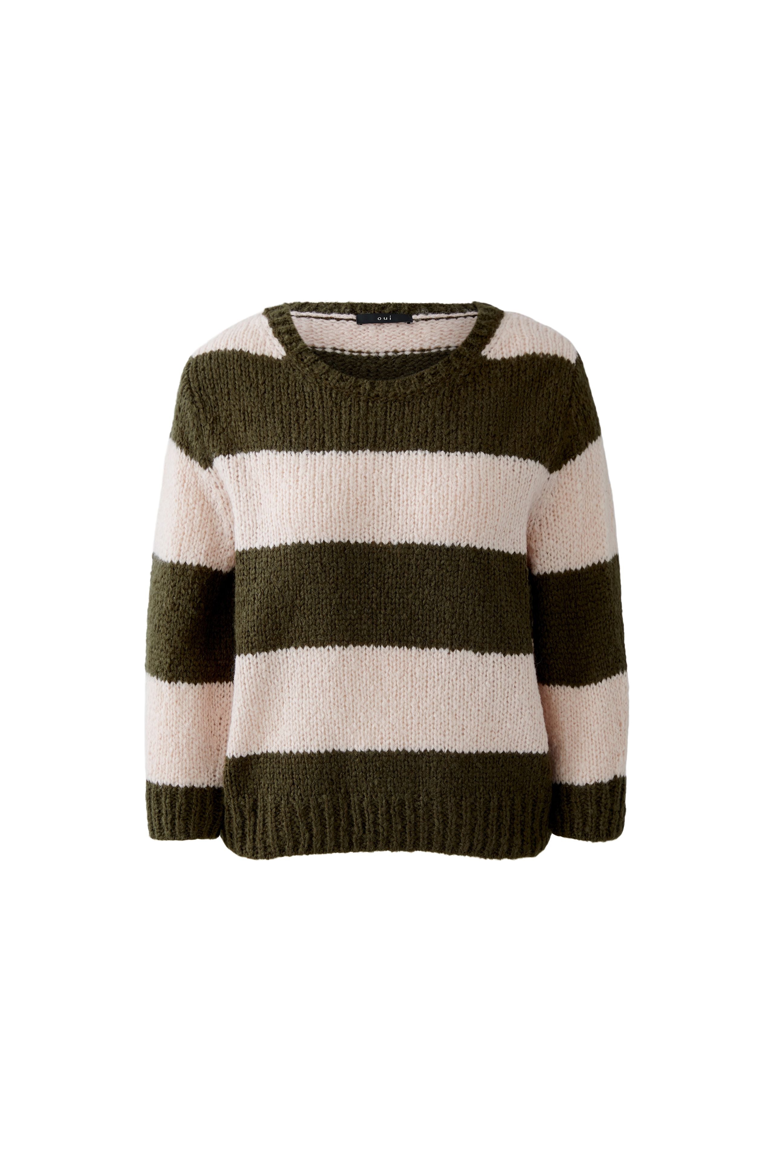 Rose & Khaki Block Stripe Jumper - 94307