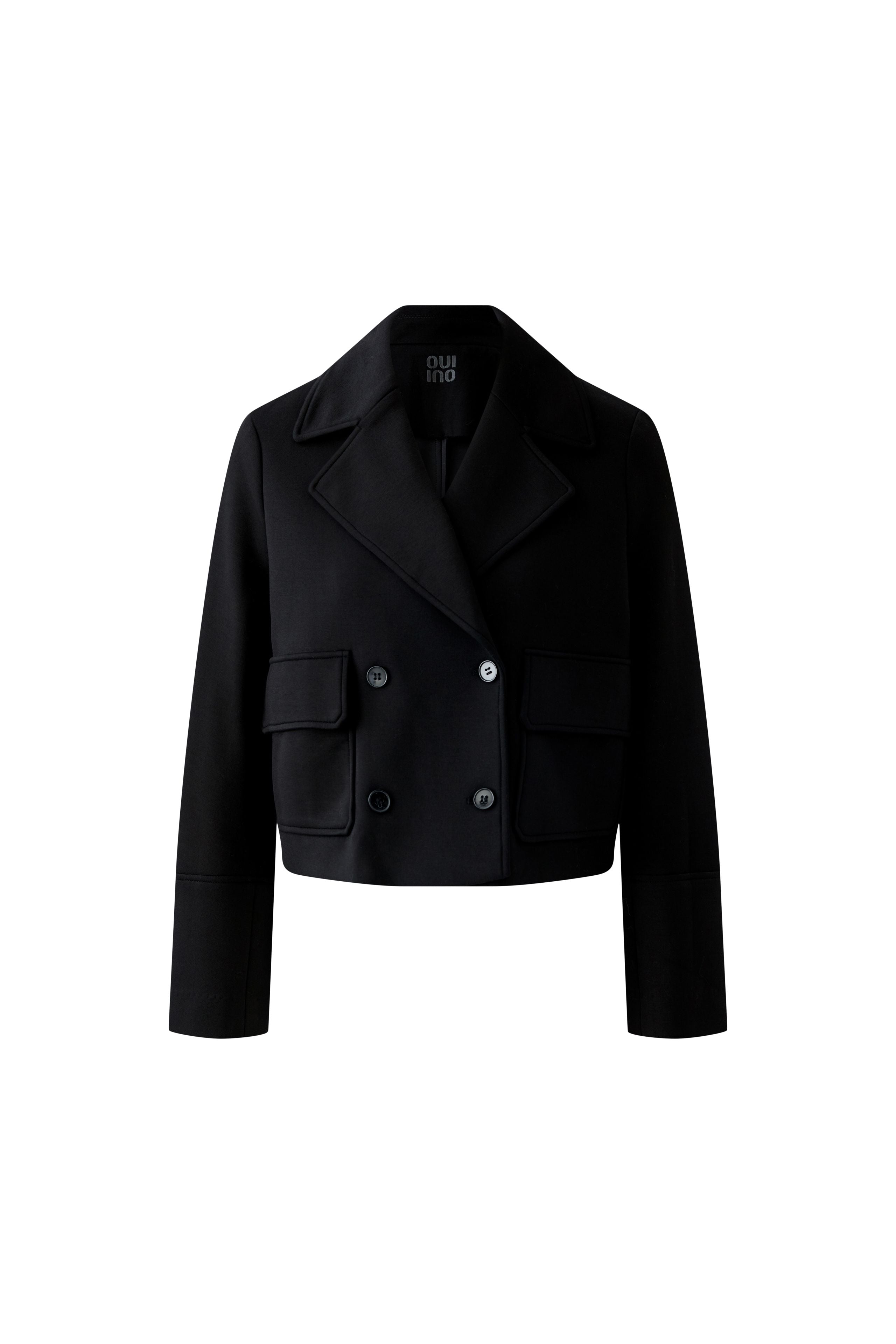 Black Double Breasted Jacket - 94352