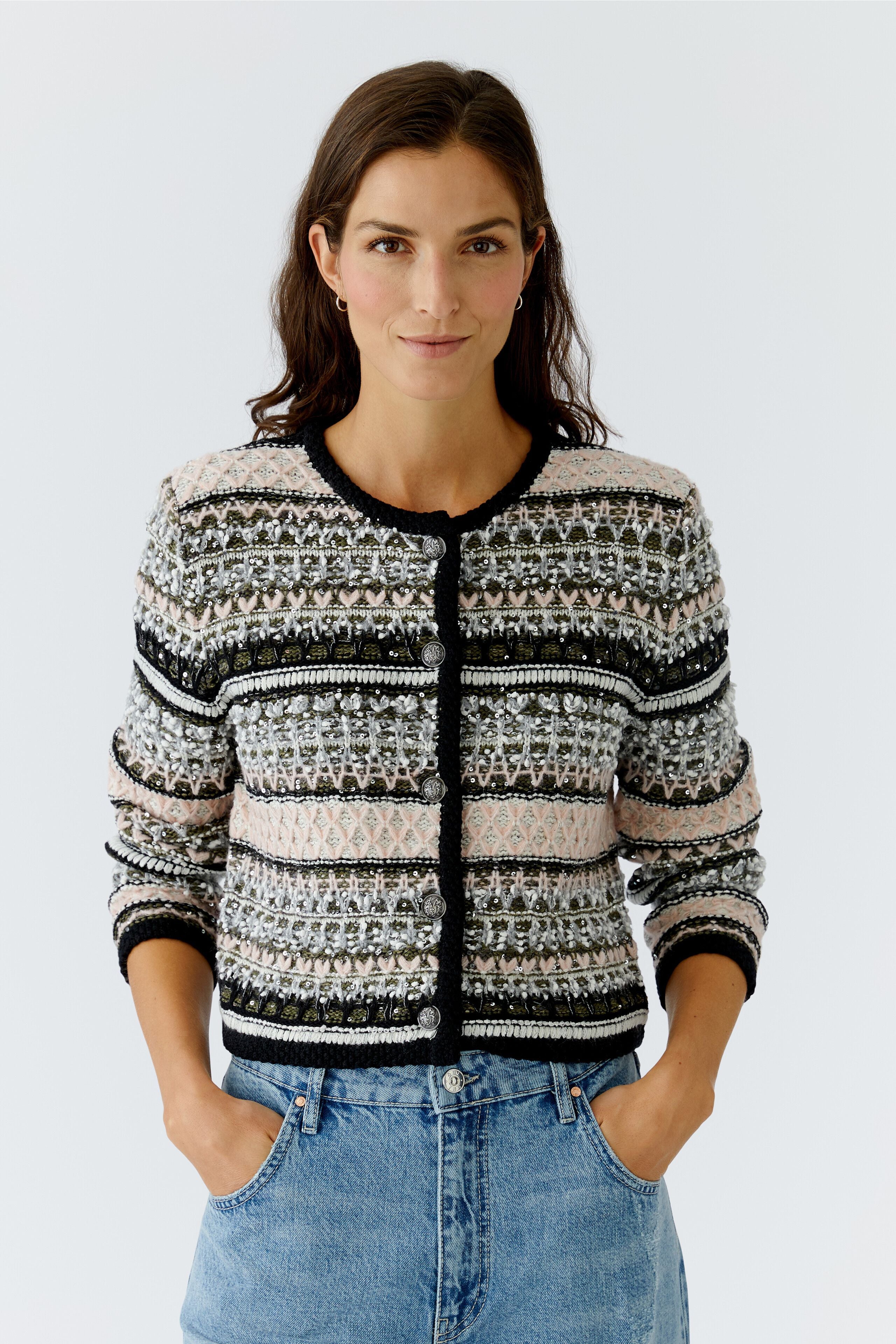 Khaki Rose Knit Jacket - 94828