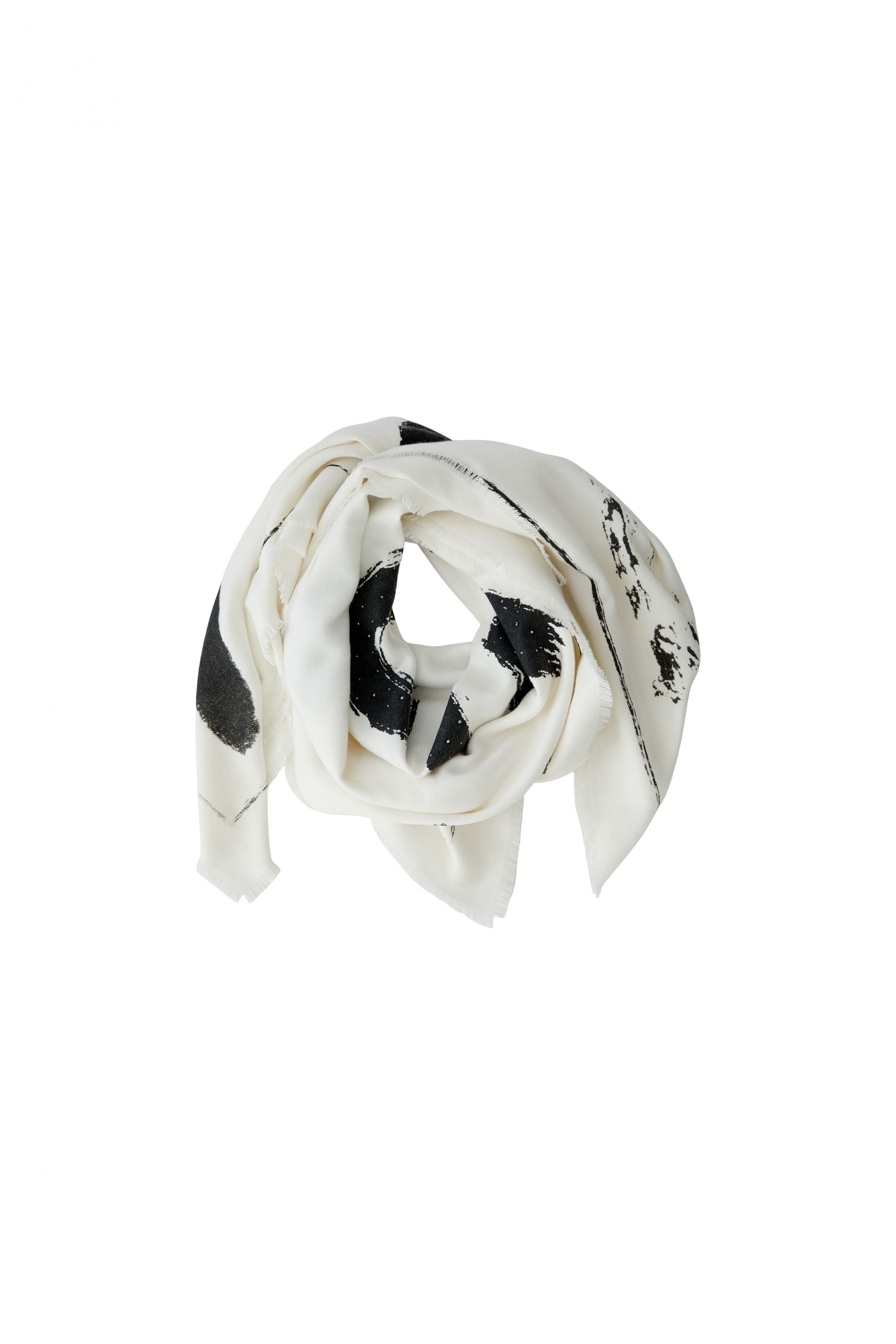 Off White & Black Print Scarf - 95136