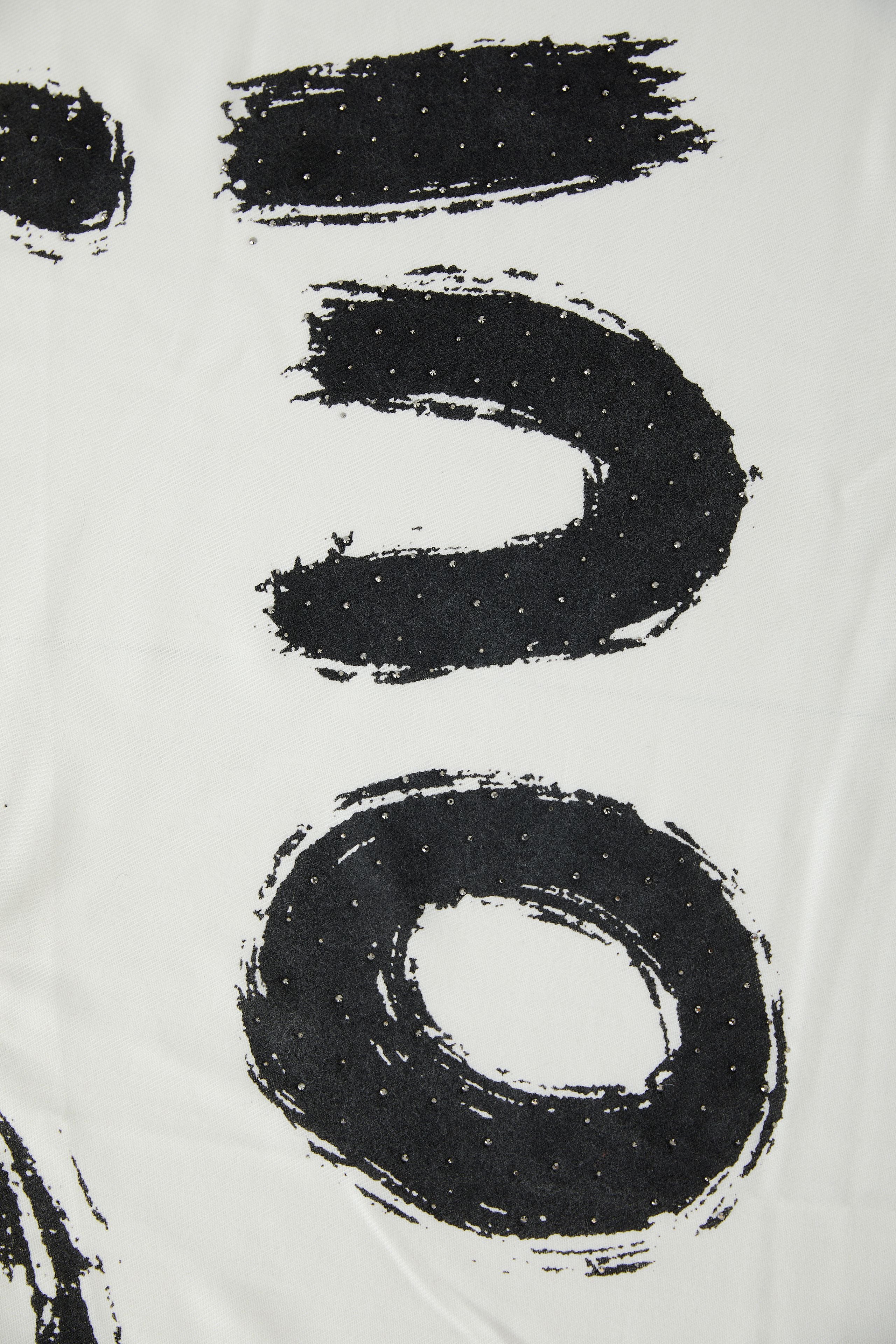 Off White & Black Print Scarf - 95136