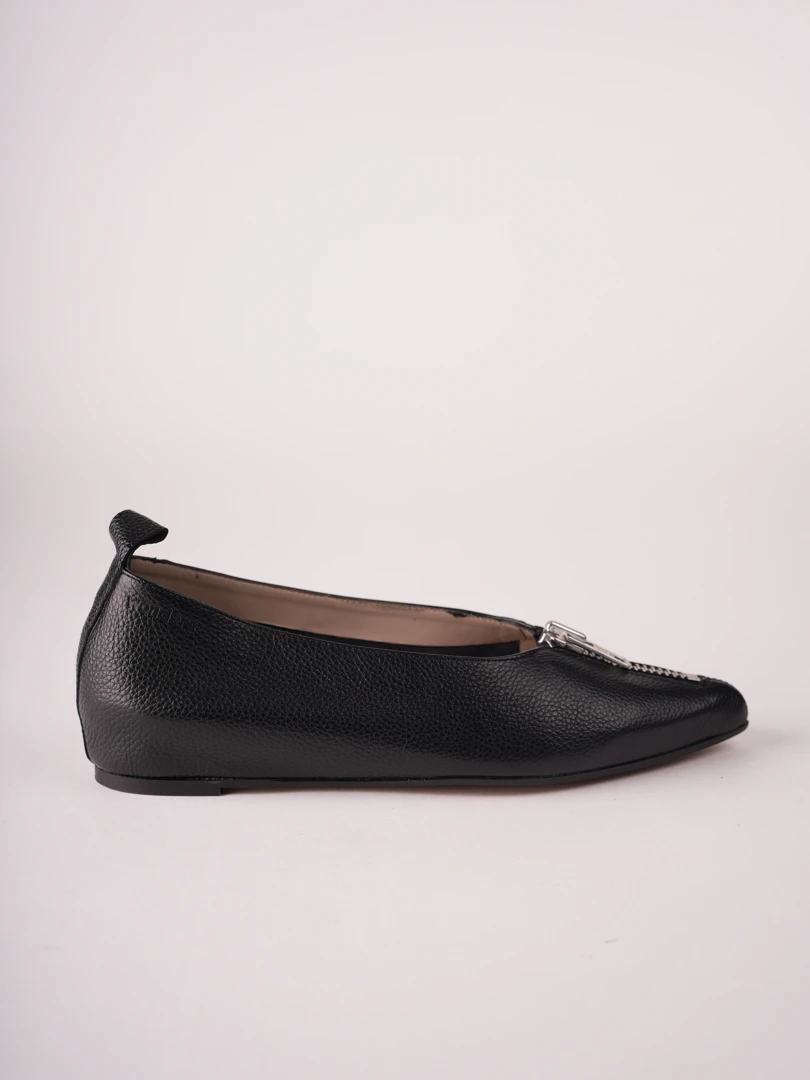 Wild Black Flat Zip Shoes - A-3851