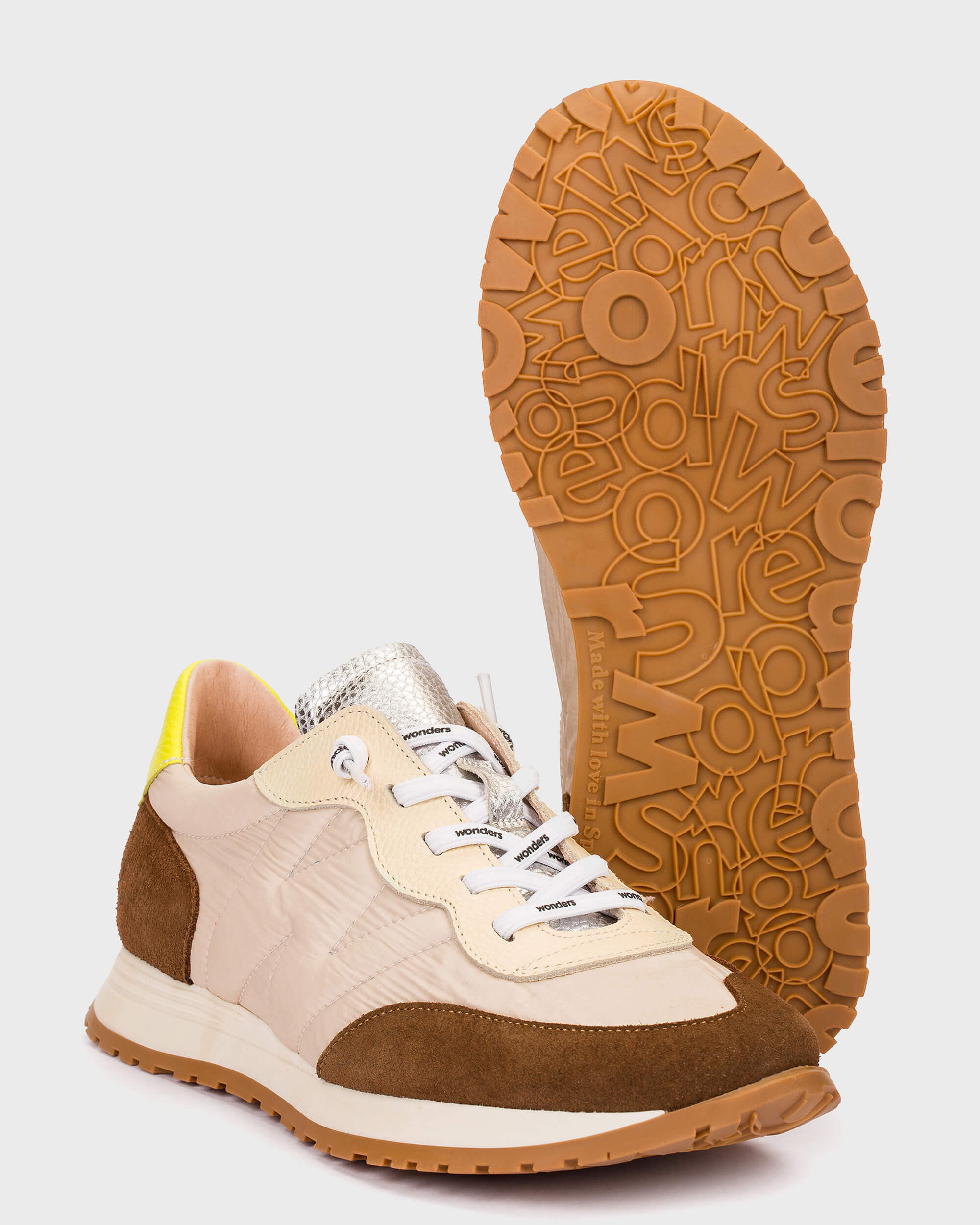 Cognac & Taupe Trainers - A4802