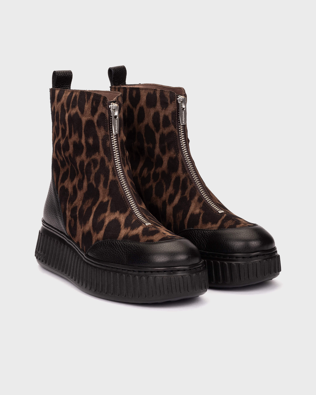 Wild Black & Animal Print Boots - A-5202