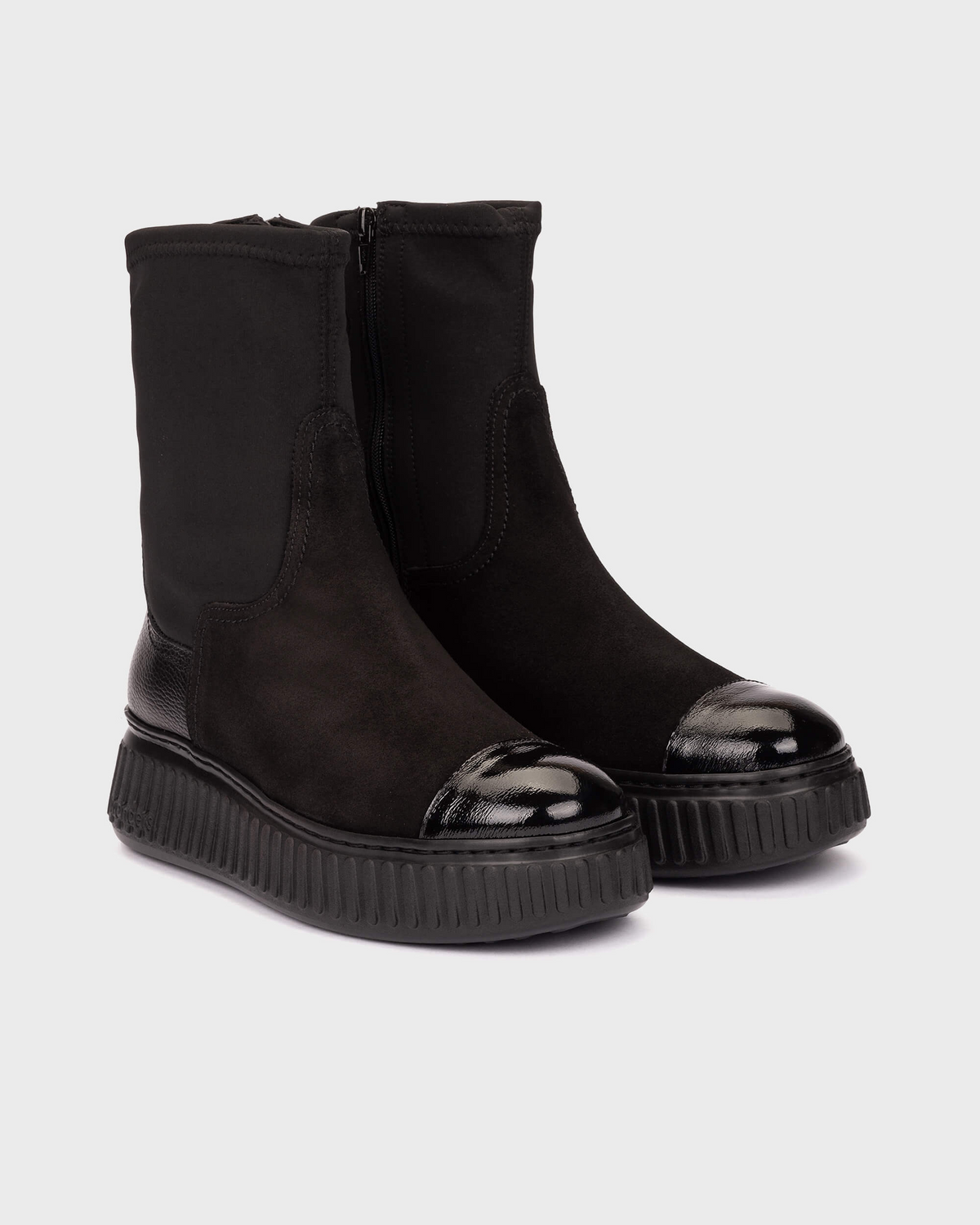 Black Combi Sock Boots - A-5207