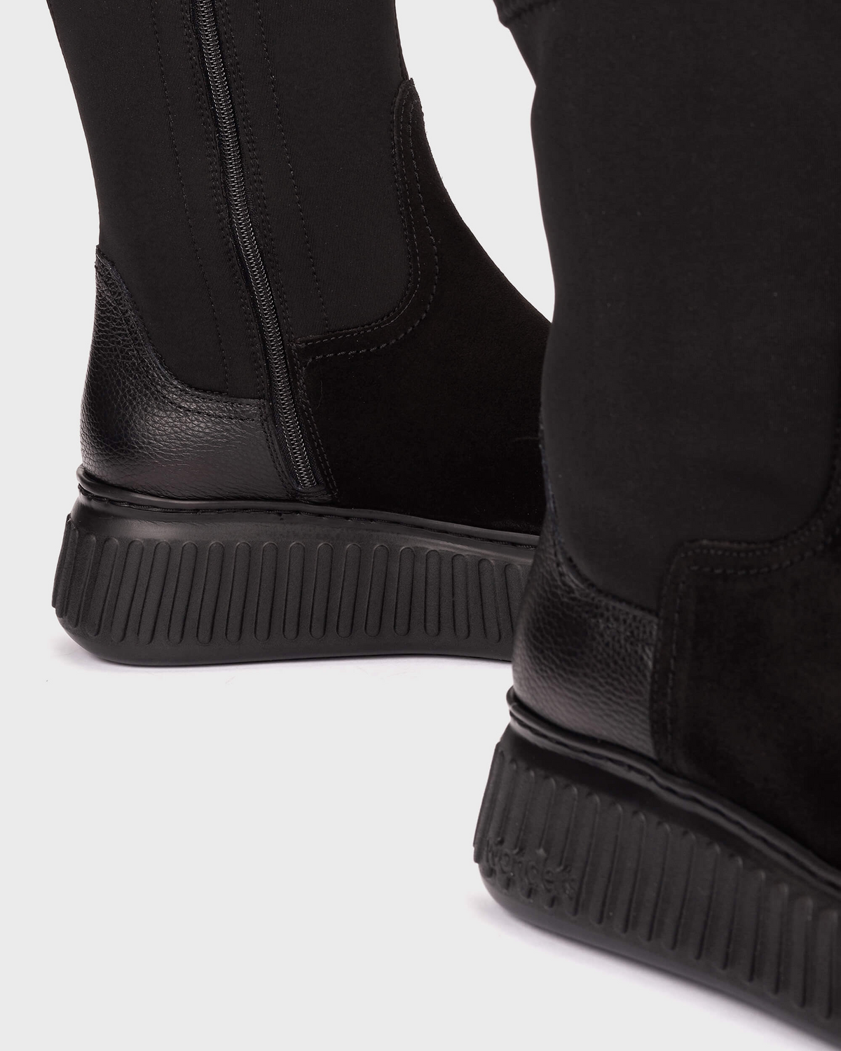 Black Combi Sock Boots - A-5207