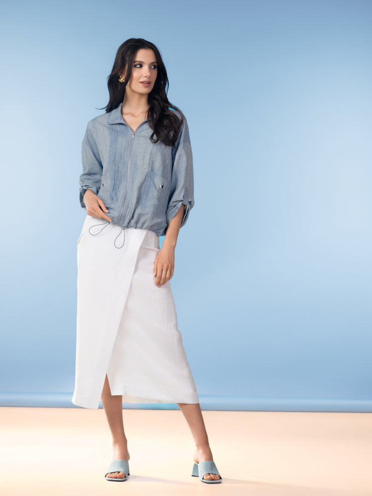 Indigo Zip Casual Jacket - A47070