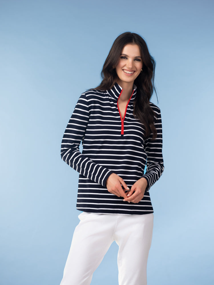 Navy Half Zip Top - A47462