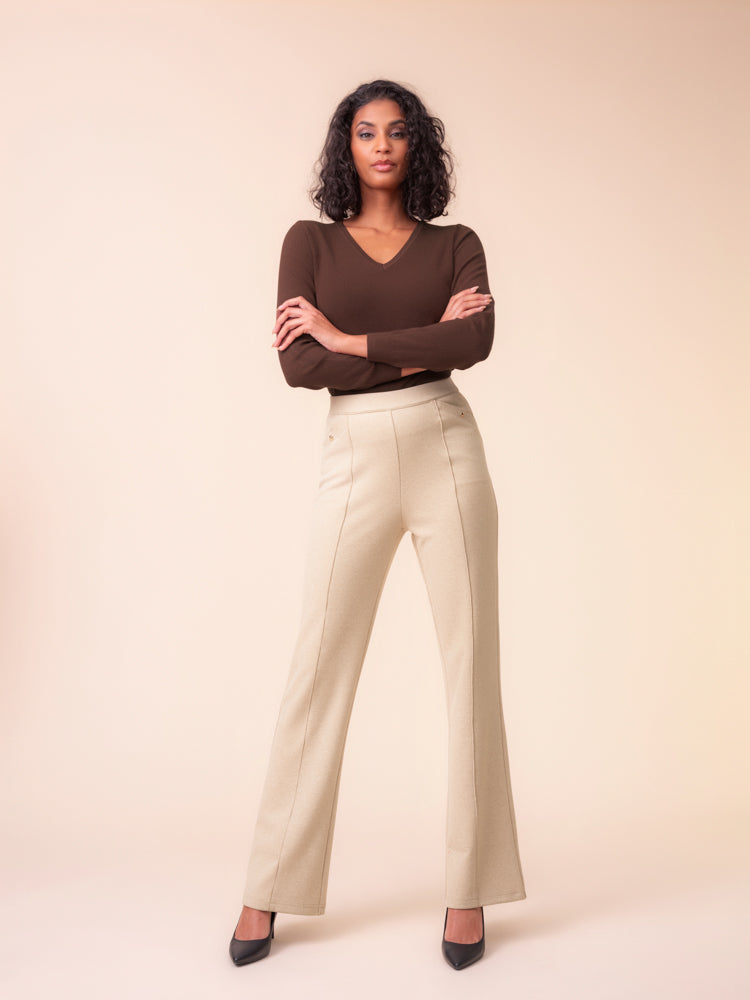 Beige Pull On Trousers - A48142