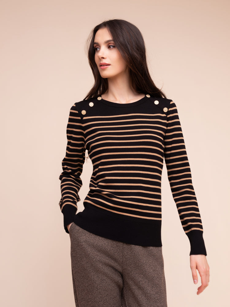 Camel Stripe Sweater - A48155